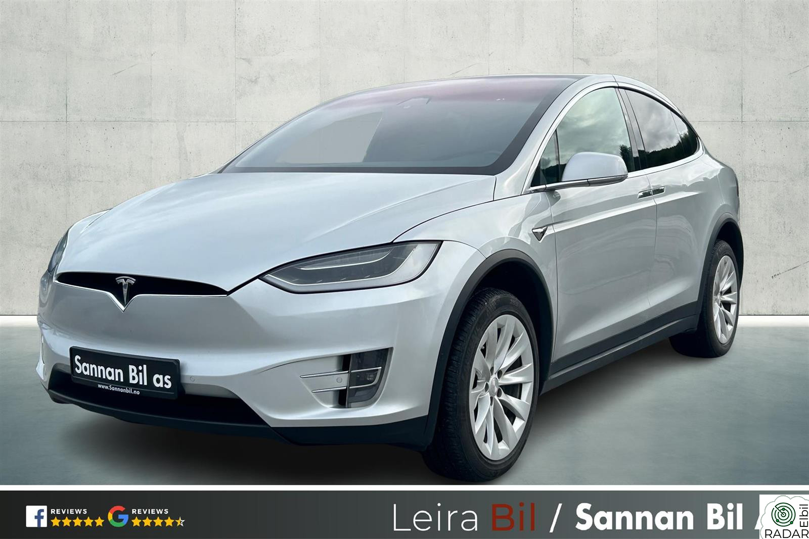TESLA MOTORS Model X 75D 6-seter |H.FESTE|LUFTFJÆRING|FALCON-WING|AWD|FRUNK