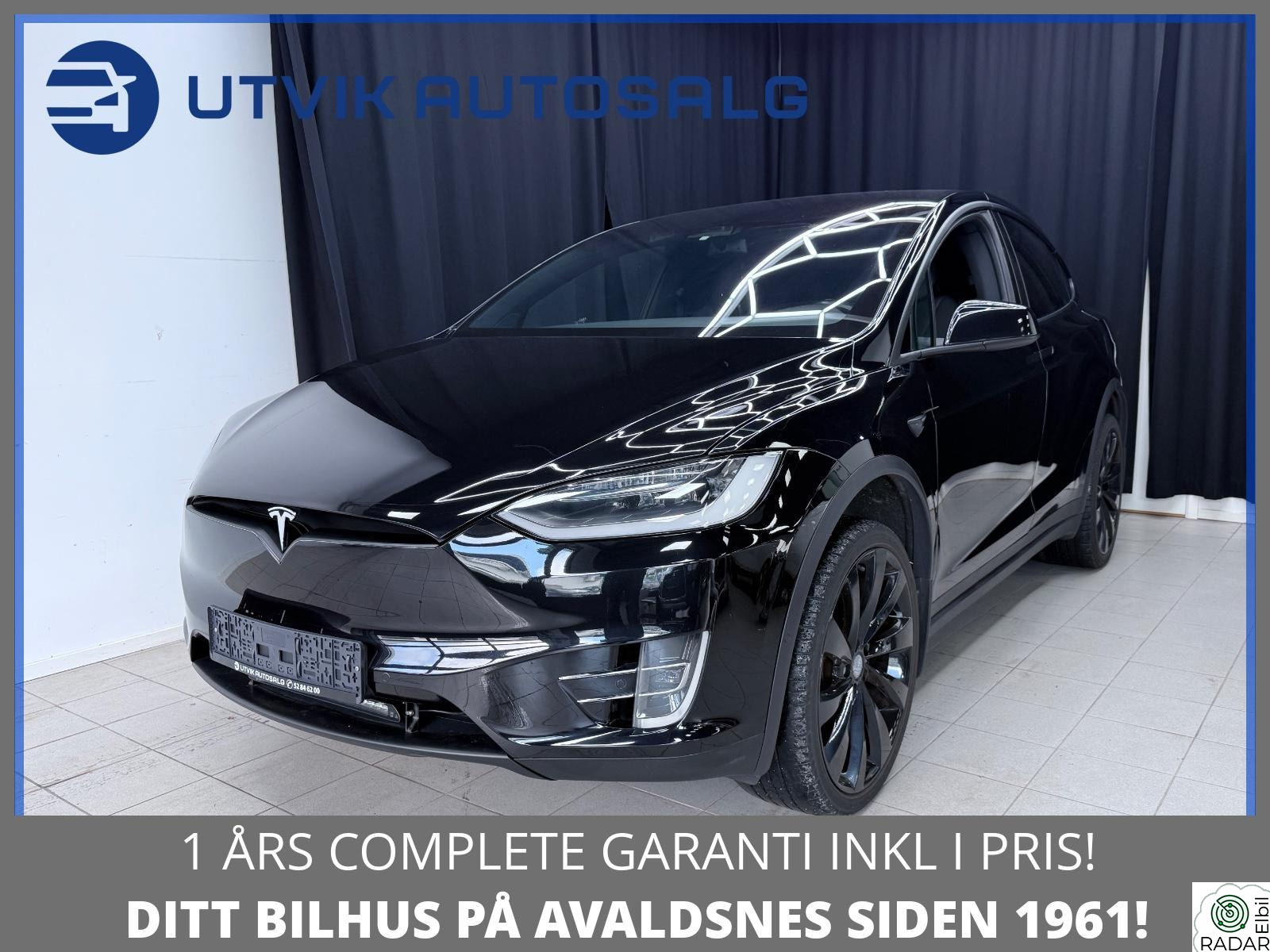 TESLA MOTORS Model X 75D AWD 5 SETER AUTOPILOT/NAVI/KROK/MÅKEVINGEDØRER++