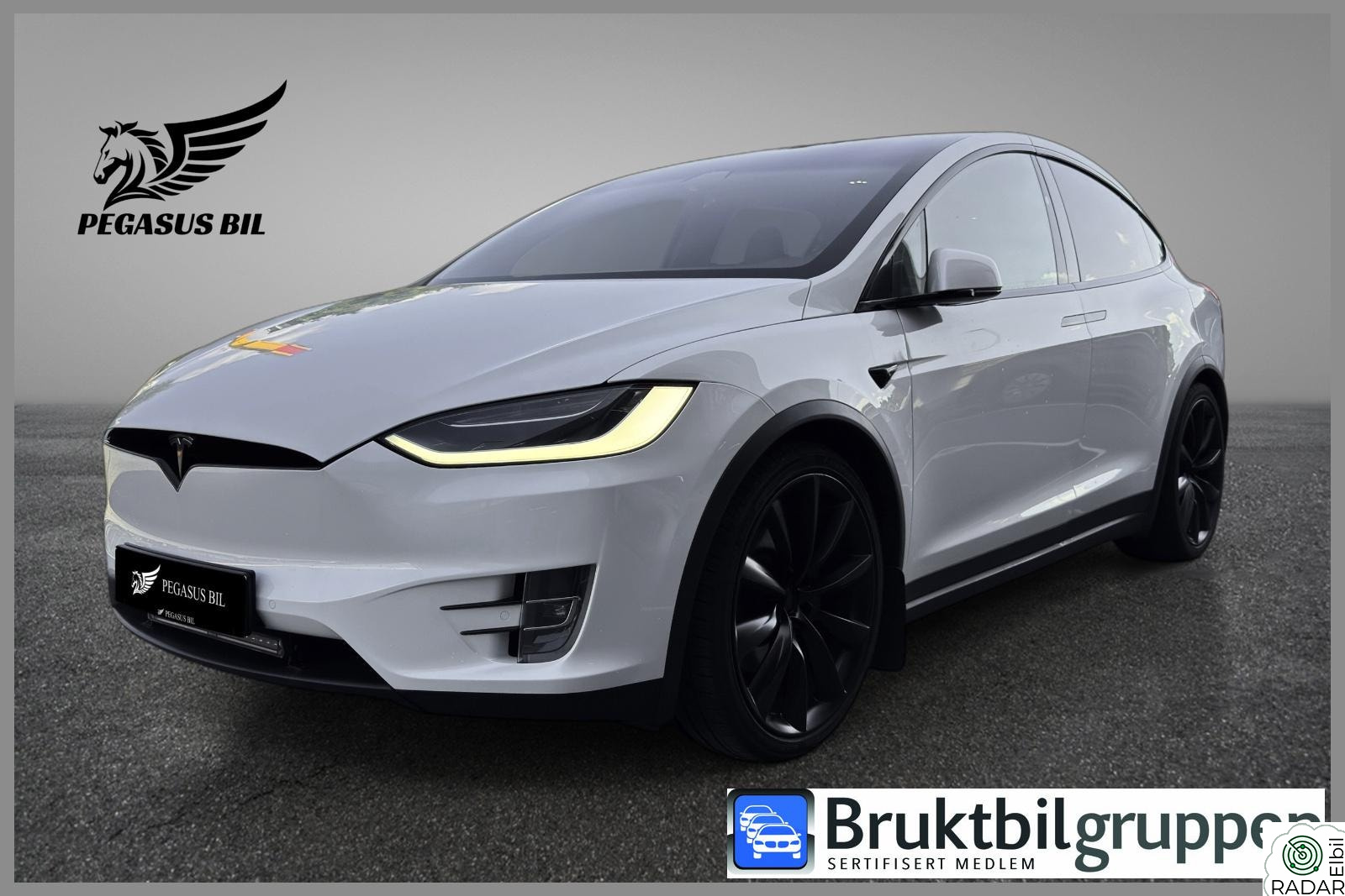 TESLA Model X 75D 4WD 5-s/ CCS/ Skinn/ Hengerfeste/AWD/Trådløslading