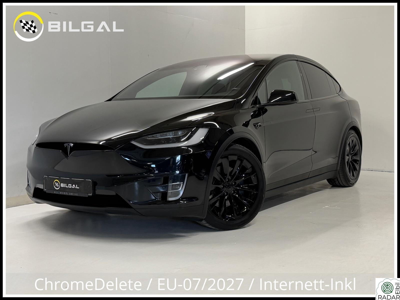 TESLA Model X 75D 525HK 4X4 SortOptikk Skinn/Carbon AutoPilot Krok