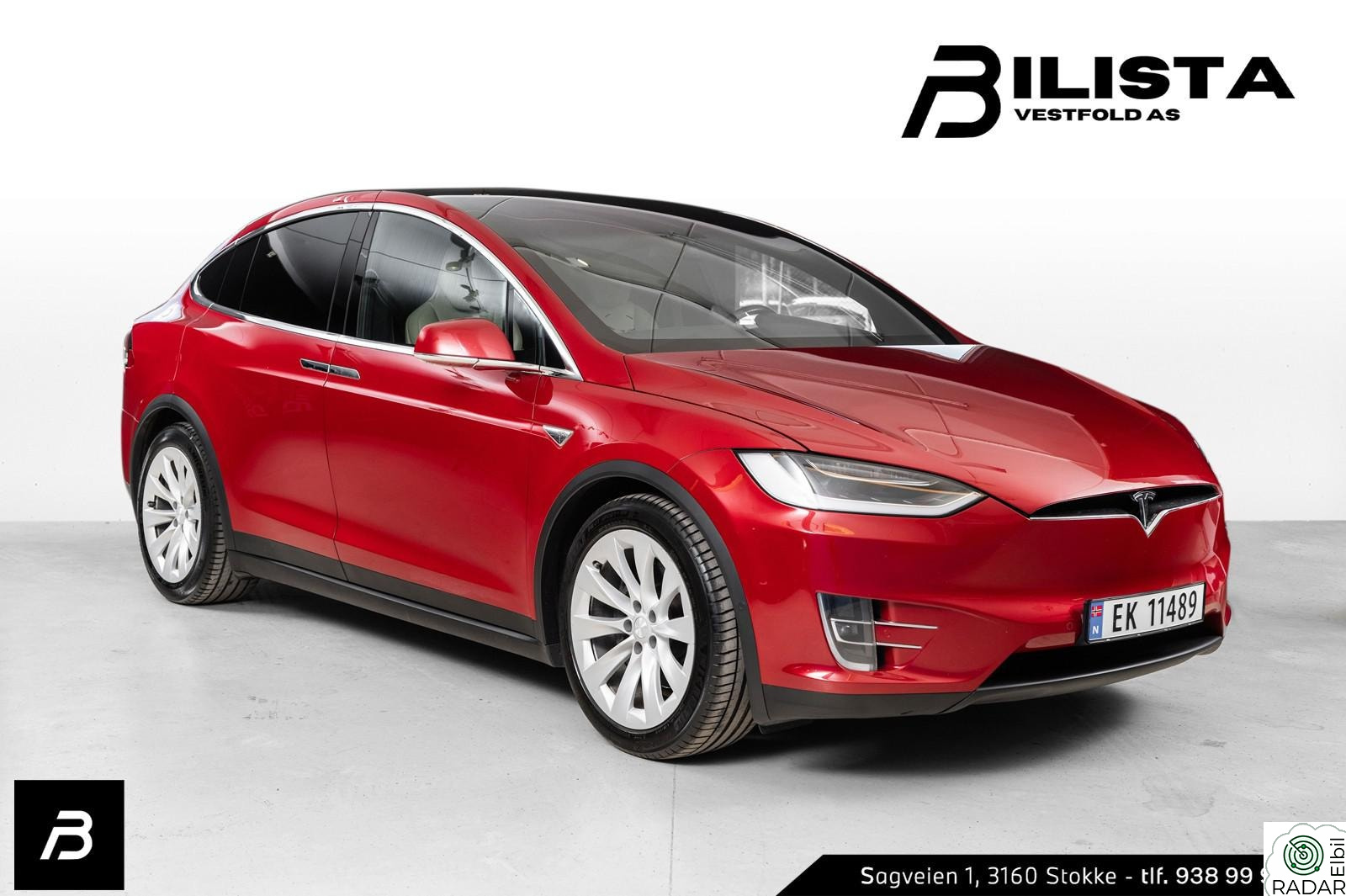 TESLA MOTORS Model X 90D Gratis Lading 7s Skinn Krok CCS PÅKOSTET!!