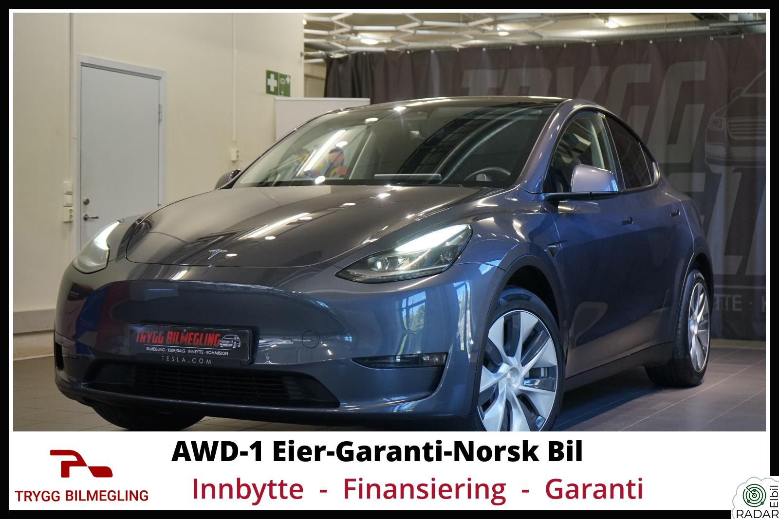 TESLA Model Y LONG RANGE AWD-1 EIER-LAV KM-SE DETALJER-GARANTI++++
