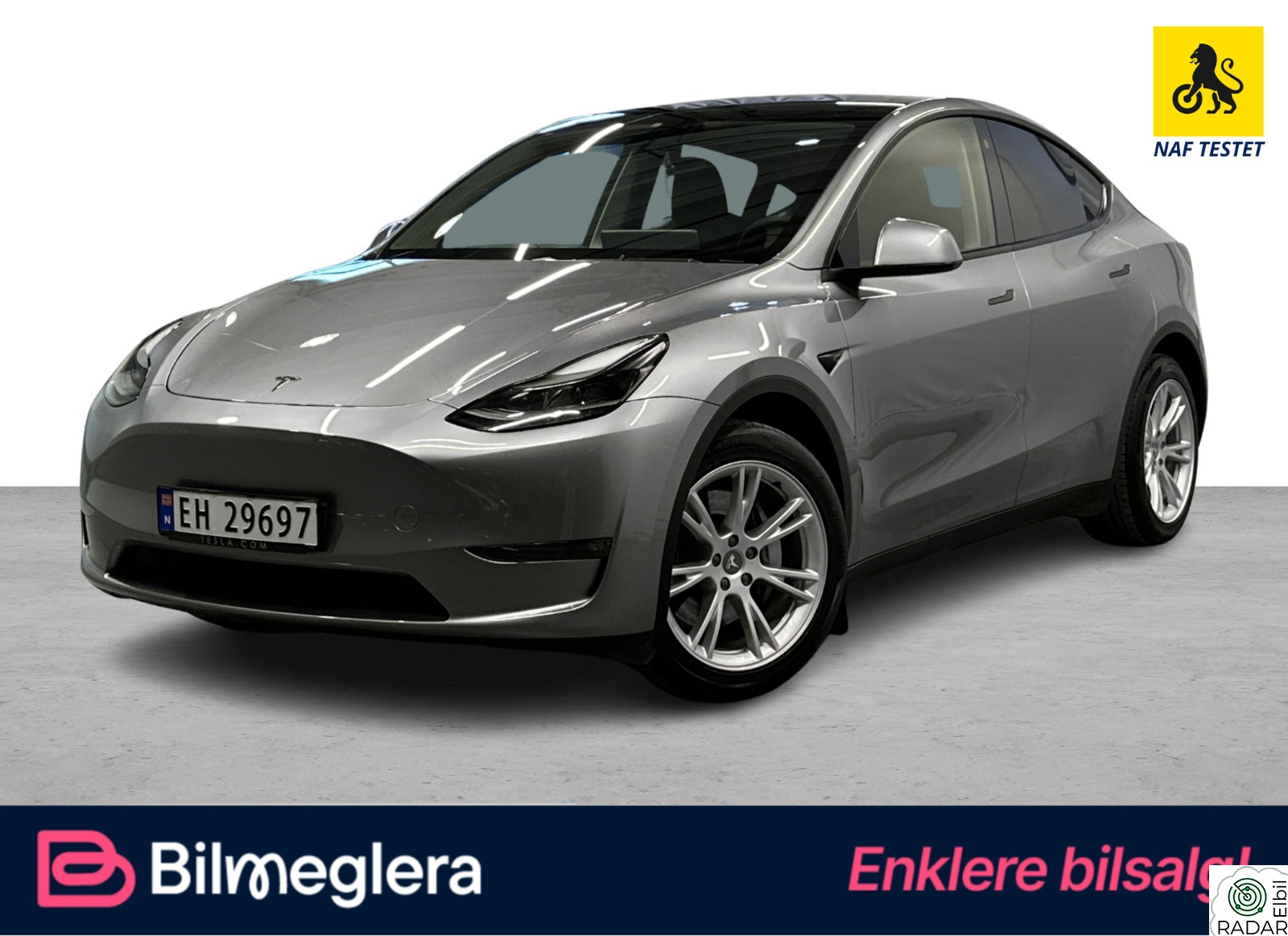 TESLA Model Y LongRange/Tilhengerfeste/AP/V.pumpe/R.Kam/Skinn/AWD