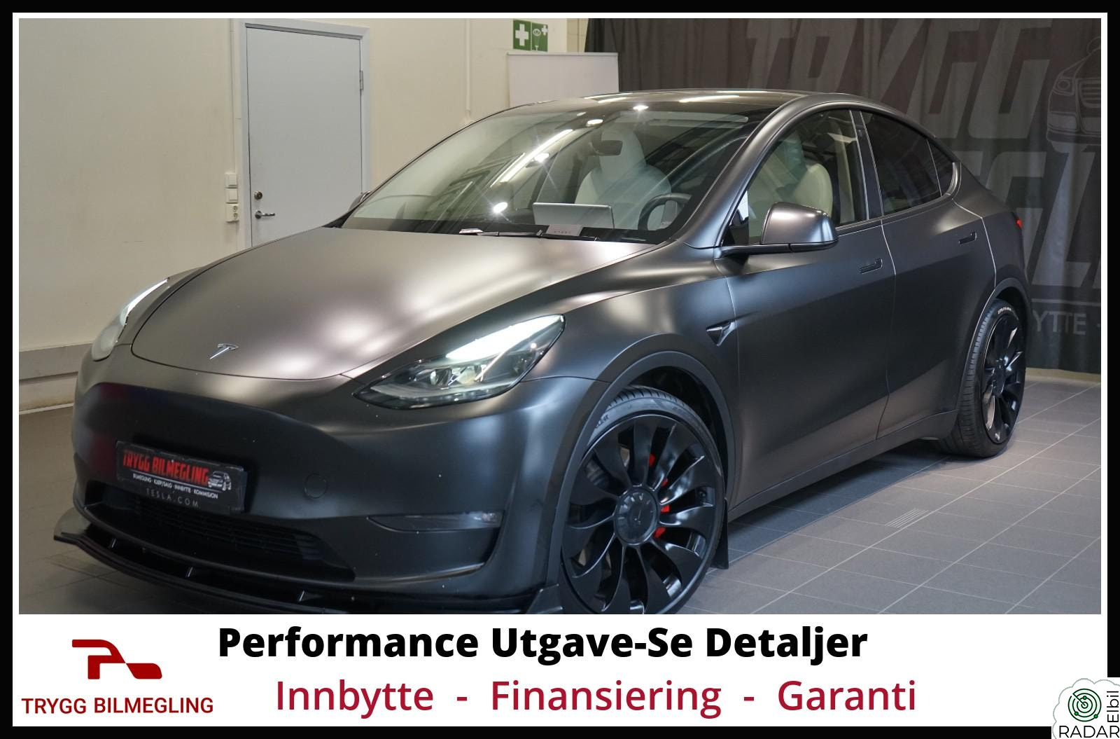 TESLA Model Y PERFORMANCE UTGAVE-SE DETALJER-SE FARGEKOMBINASJON++++