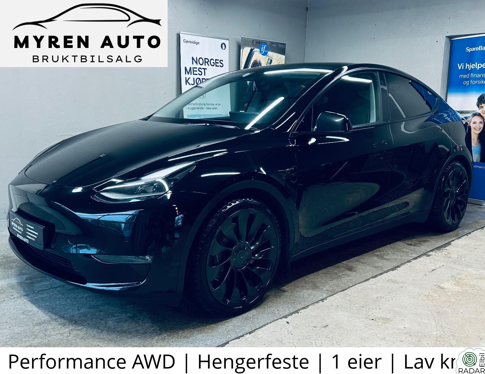 TESLA Model Y Performance AWD | Hengerfeste | 1 eier | Lav km | PPF |