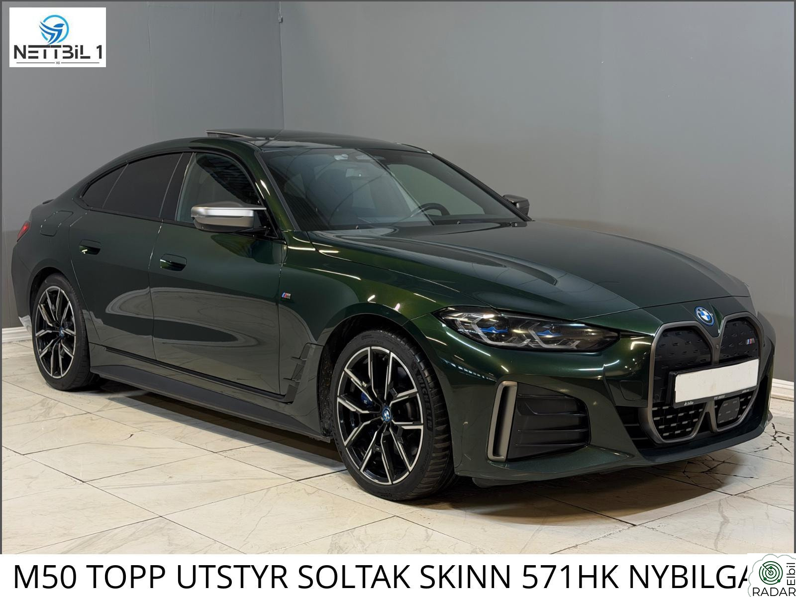 BMW i4 M50 M50 TOPP UTSTYR SOLTAK SKINN 571HK NYBILGARANTI