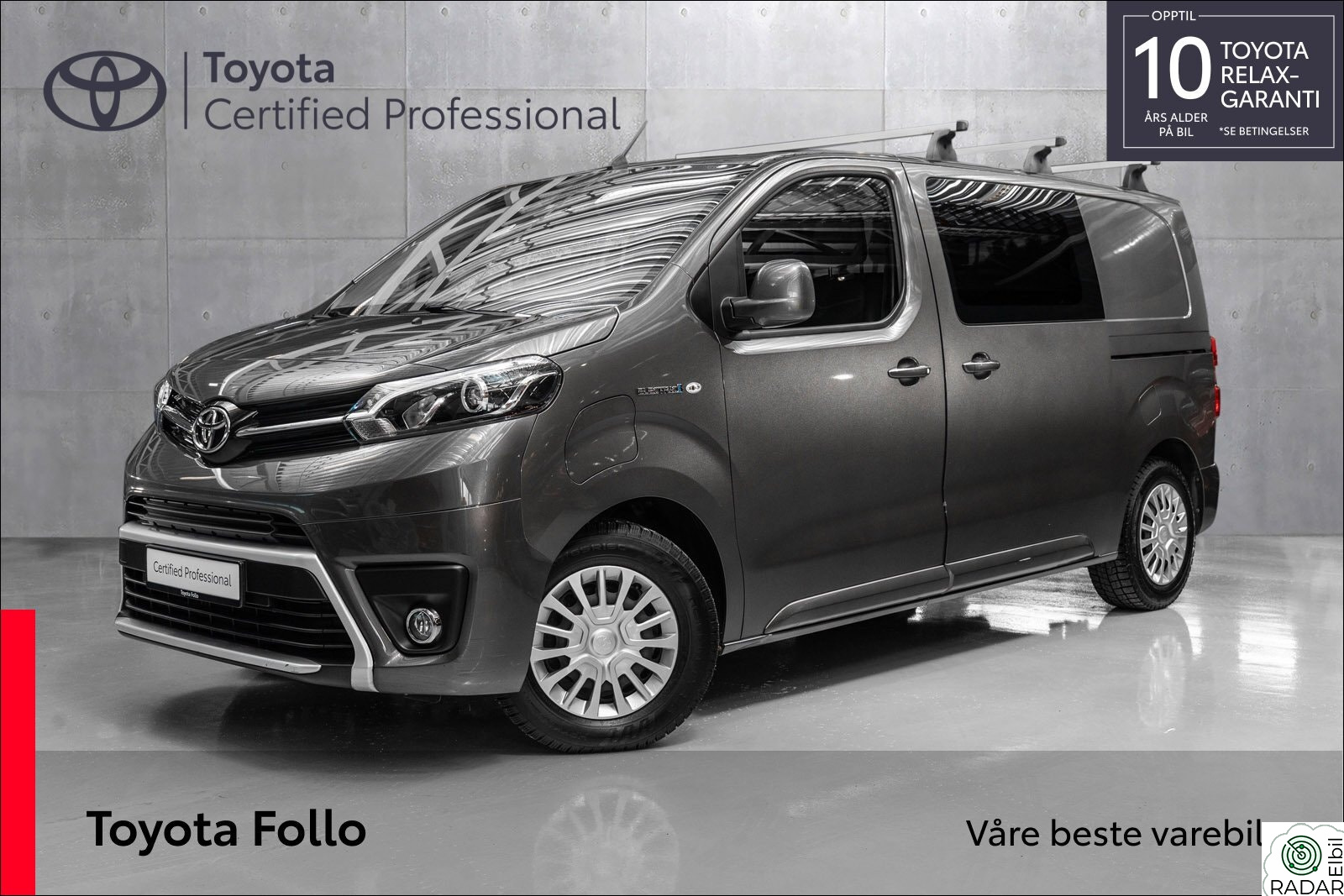 TOYOTA PROACE Electric 75kWt Comfort Fleet L1H1 THB -HENGERFESTE-