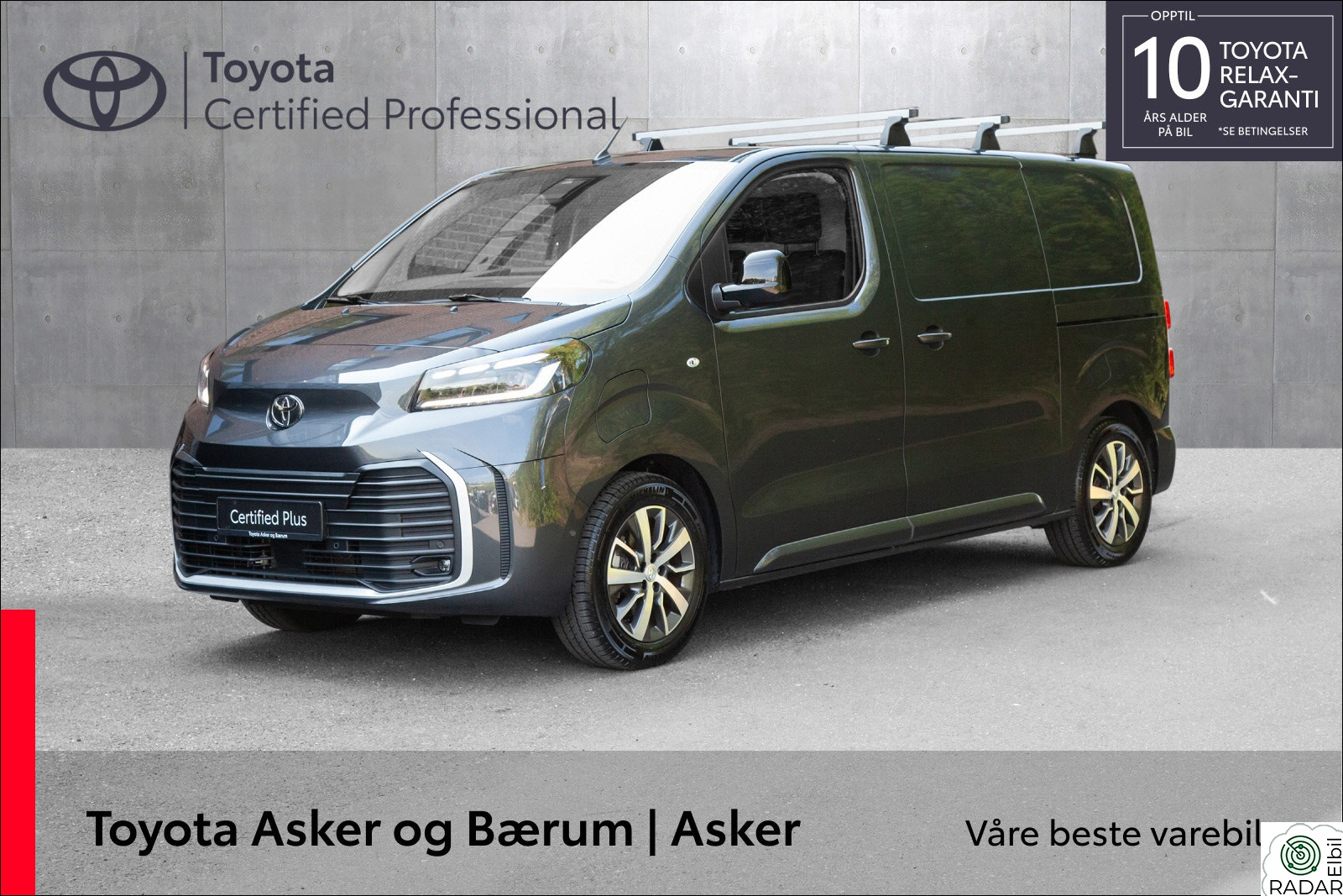 TOYOTA PROACE Electric 75kWt Comfort L1H1 THB m/HENGERFESTE