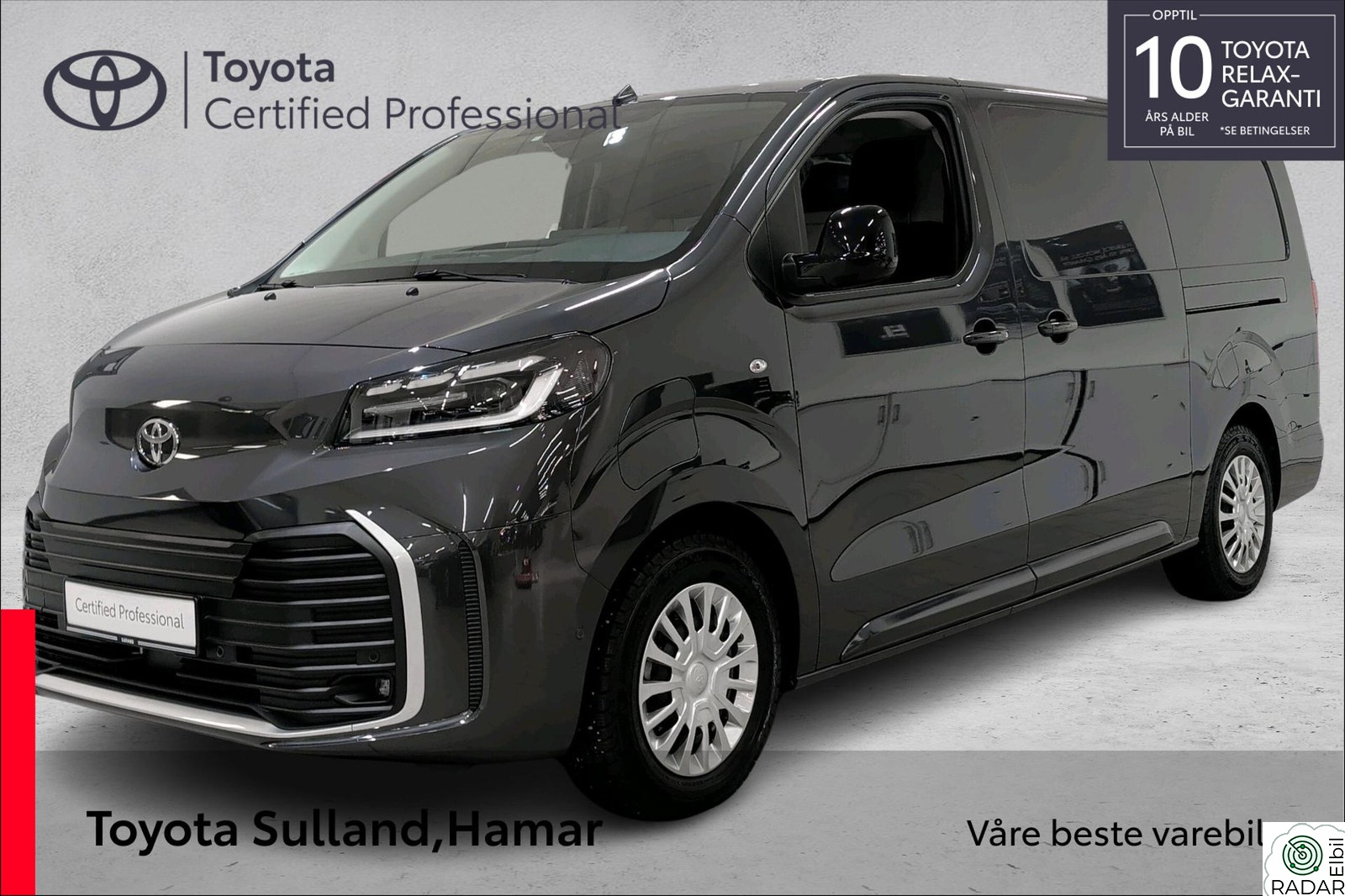 TOYOTA Proace Electric 75Kw L2 Comfort Plus 2-seter - Nyeste type