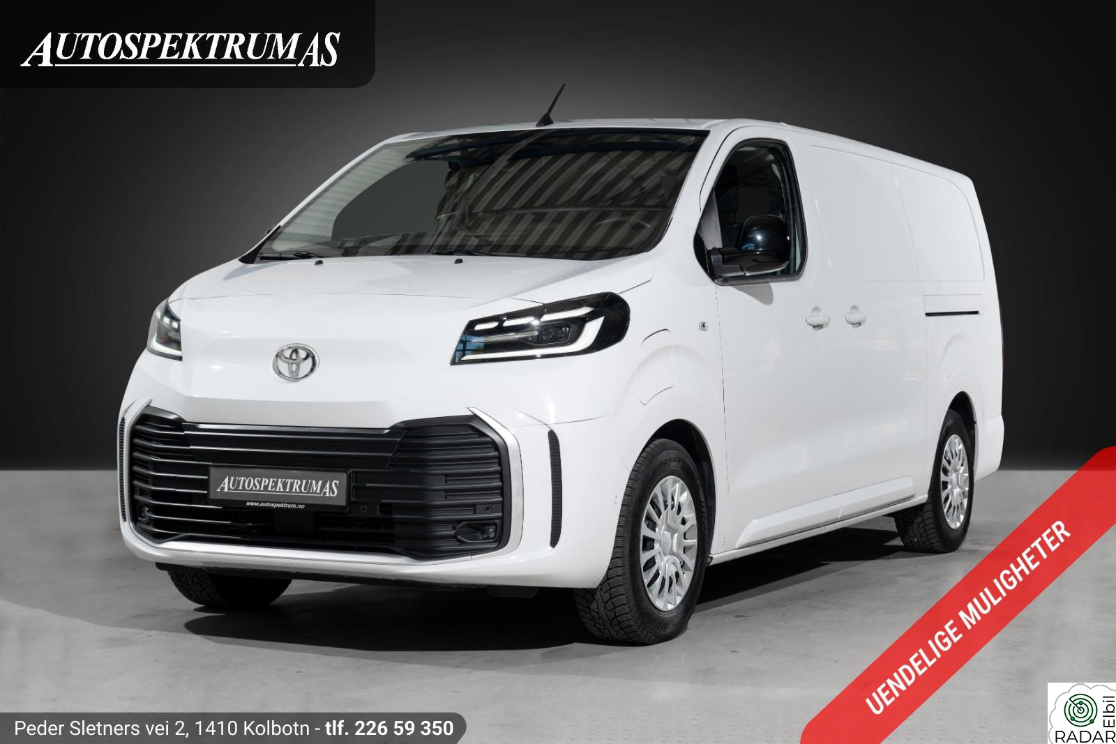 TOYOTA PROACE Facelift/Lang(L2)/343kmWLTP/Comfort/2xSkyvedører/Norsk+