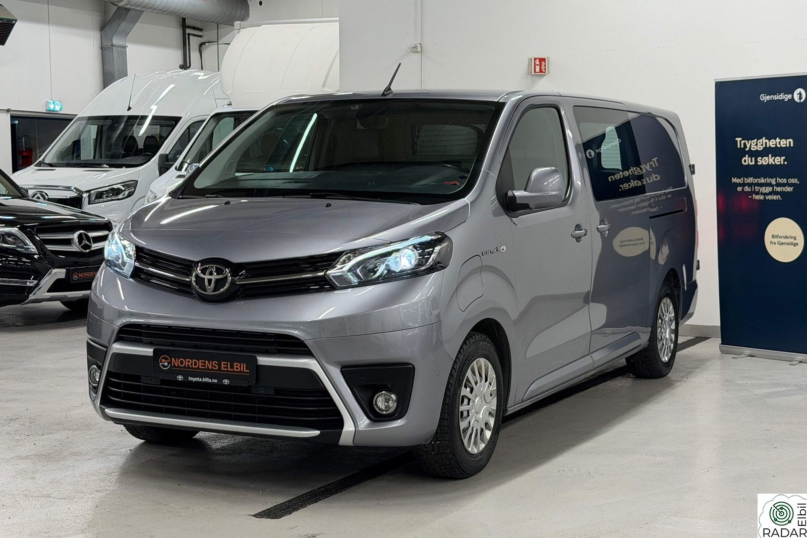 TOYOTA PROACE 75kWh/L2/lang/nybilgaranti/2skyvedør/DAB/cruise