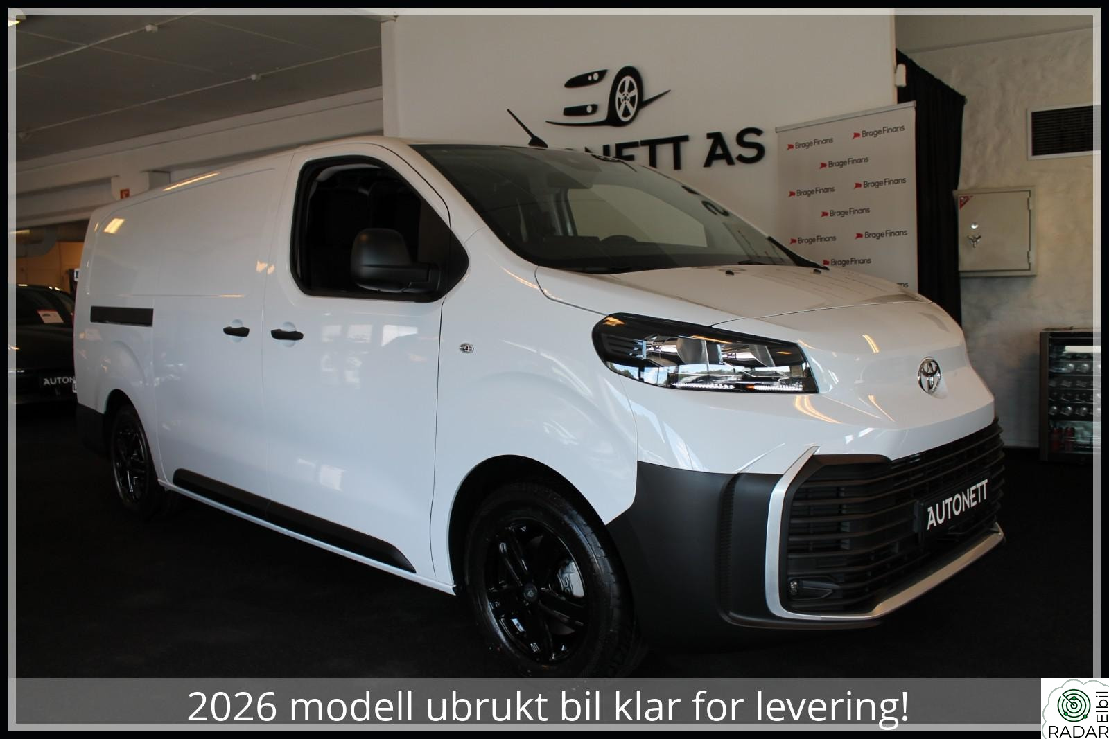 TOYOTA PROACE EL-Bil,75kWt,L2H1,Acc,Kam,S/V-Hjul,Tectyl,Aluf,Ex.Mva.