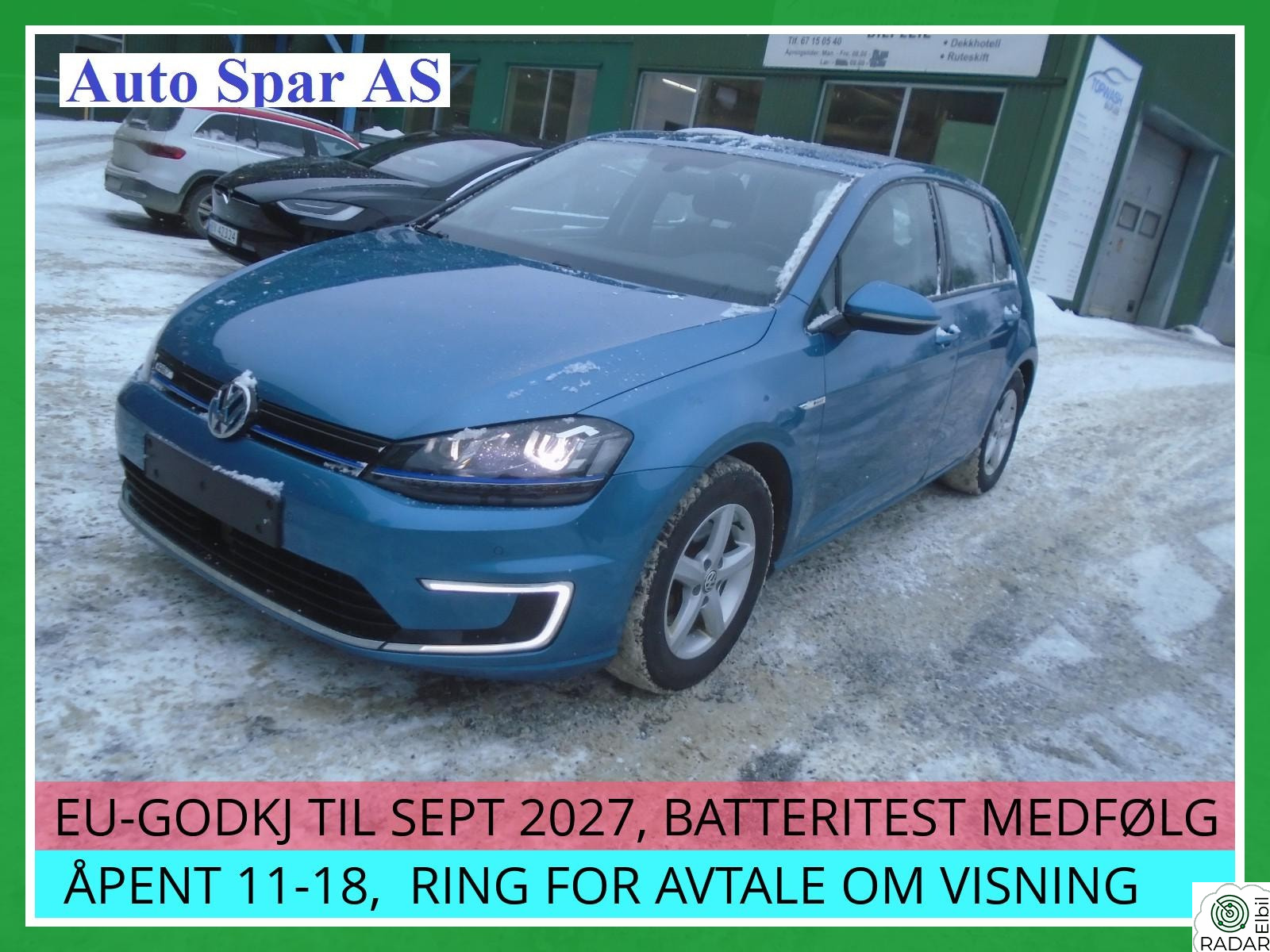 VOLKSWAGEN GOLF E-GOLF 116 HK NY I NORGE, RYGGEKAMERA, 6 MND GARANTI