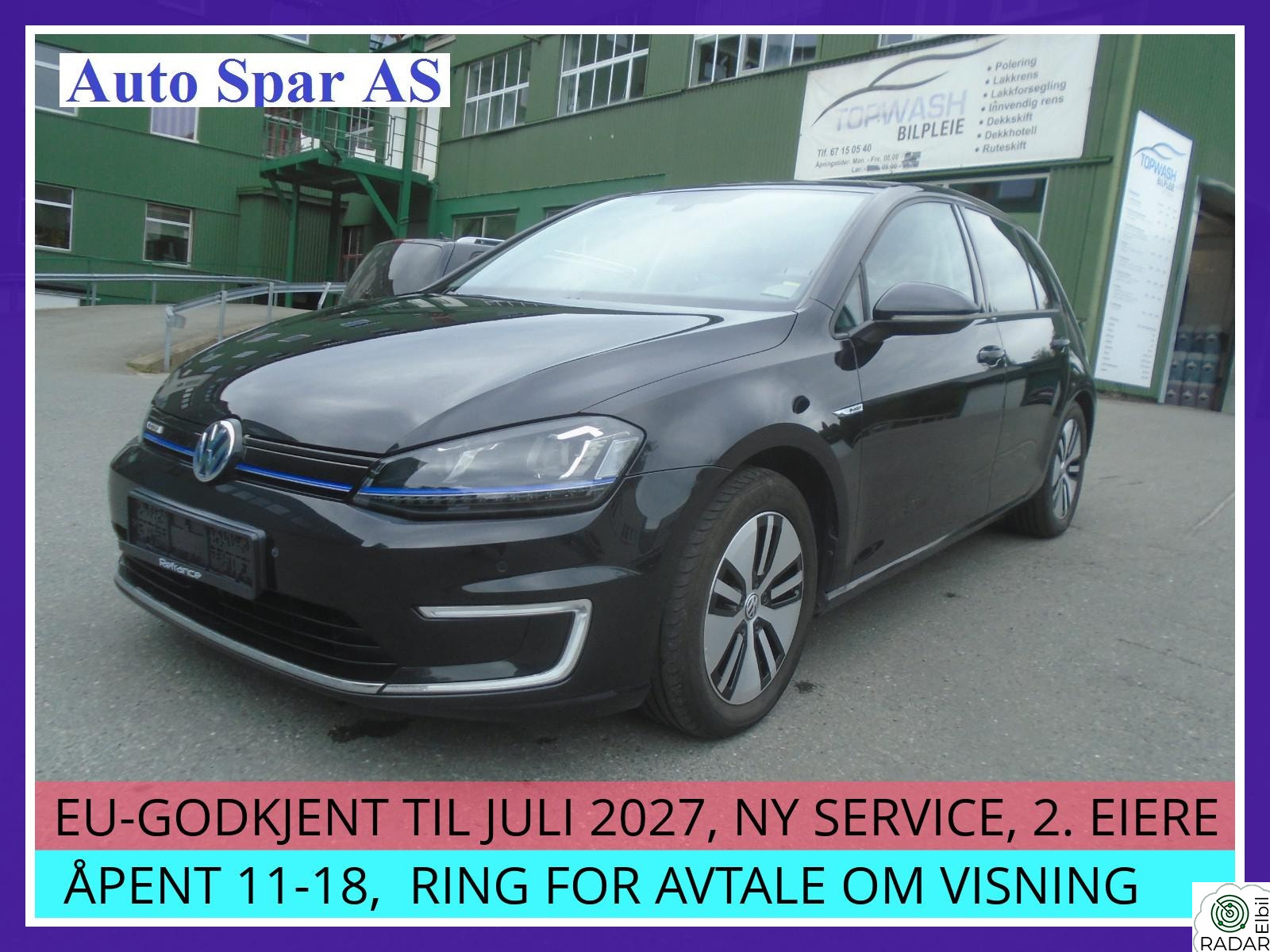 VOLKSWAGEN GOLF E-GOLF 116 HK AUTOMAT, RYGGEKAMERA, VARMEPUMPE, GARANTI
