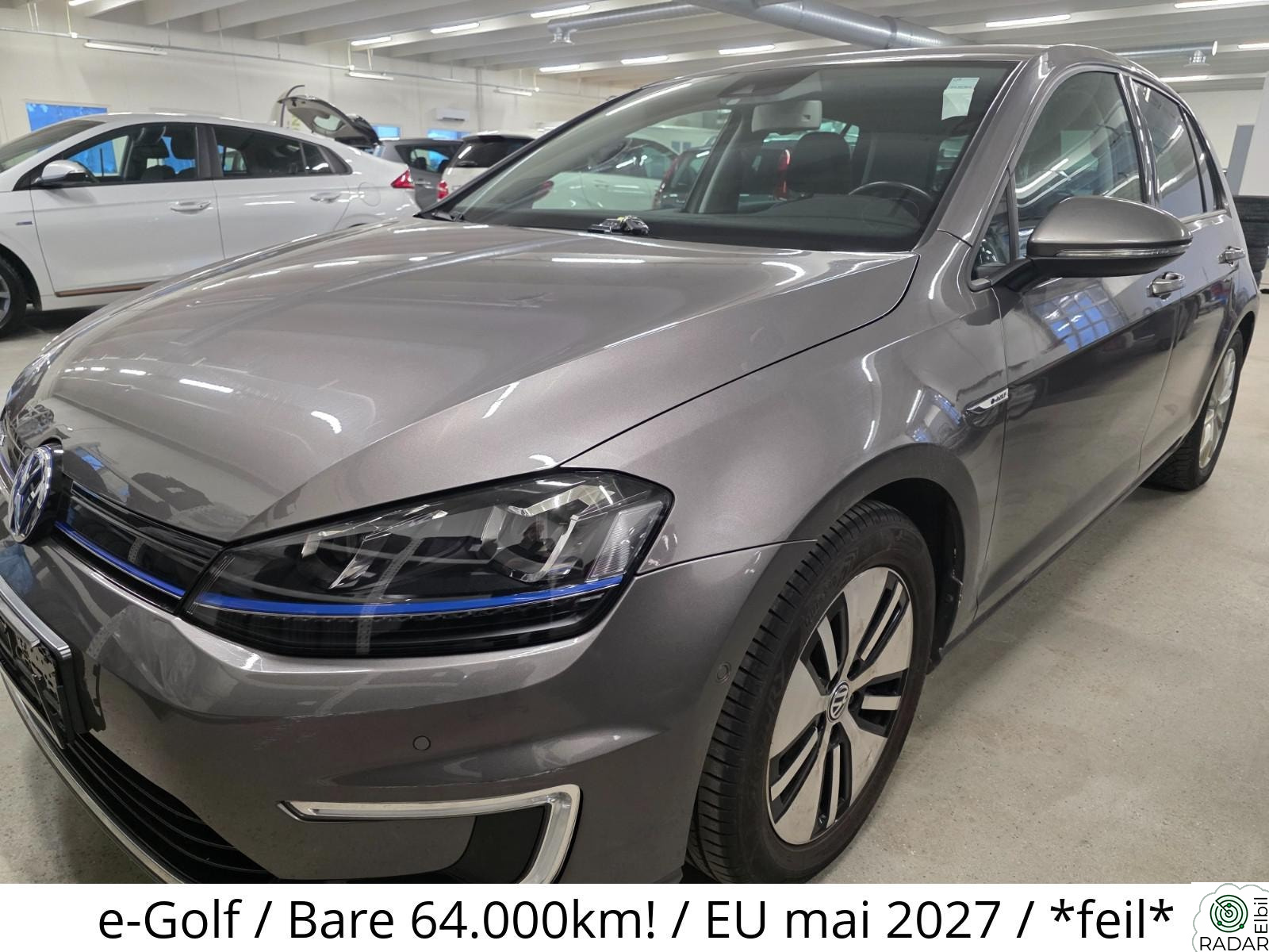 VOLKSWAGEN GOLF e-Golf / Bare 64.000km! / EU mai 2027 / *feil*