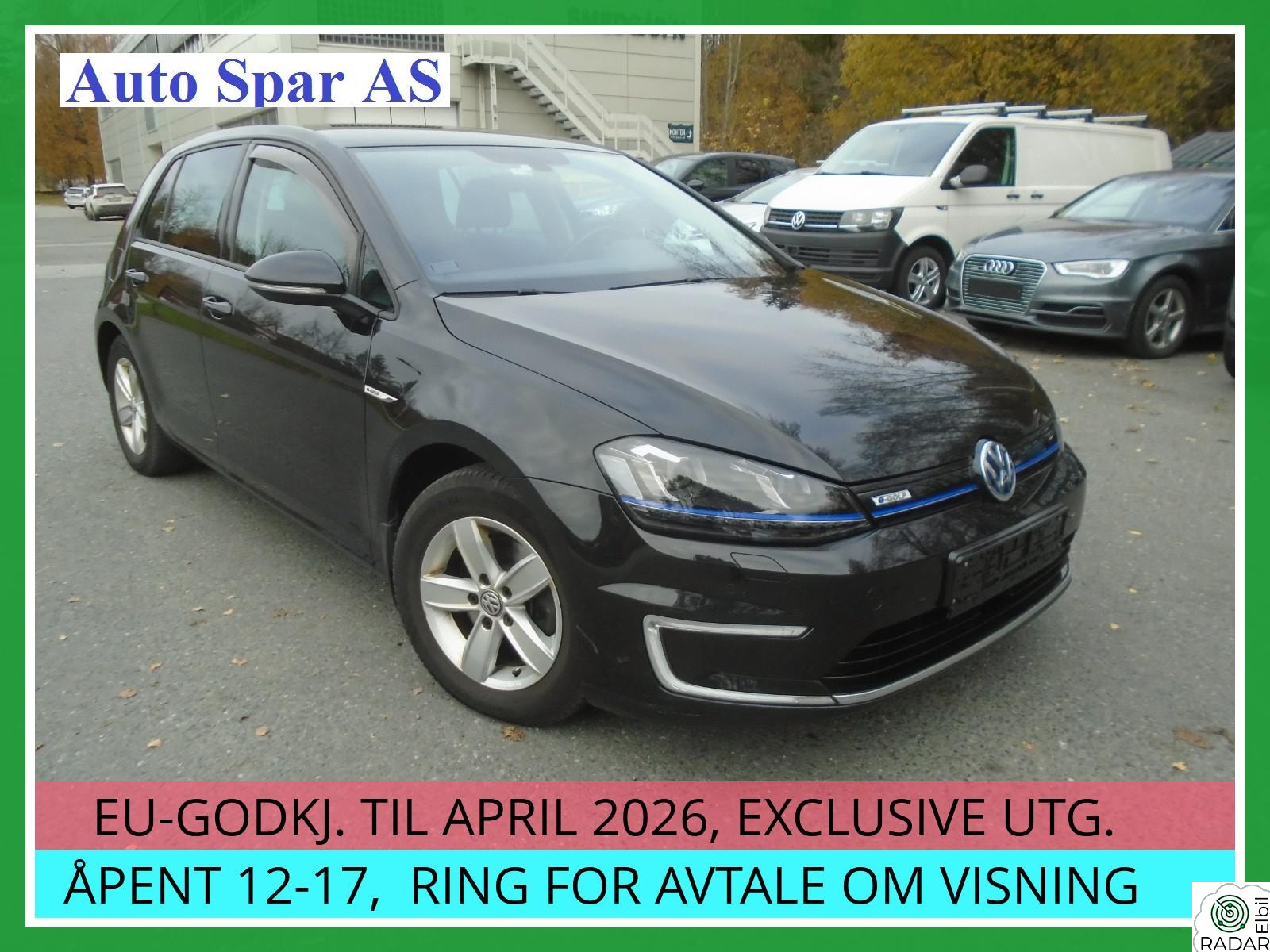 VOLKSWAGEN GOLF E-GOLF NY I NORGE, BATTERIGAR, SKINN, SERVICEHISTORIKK