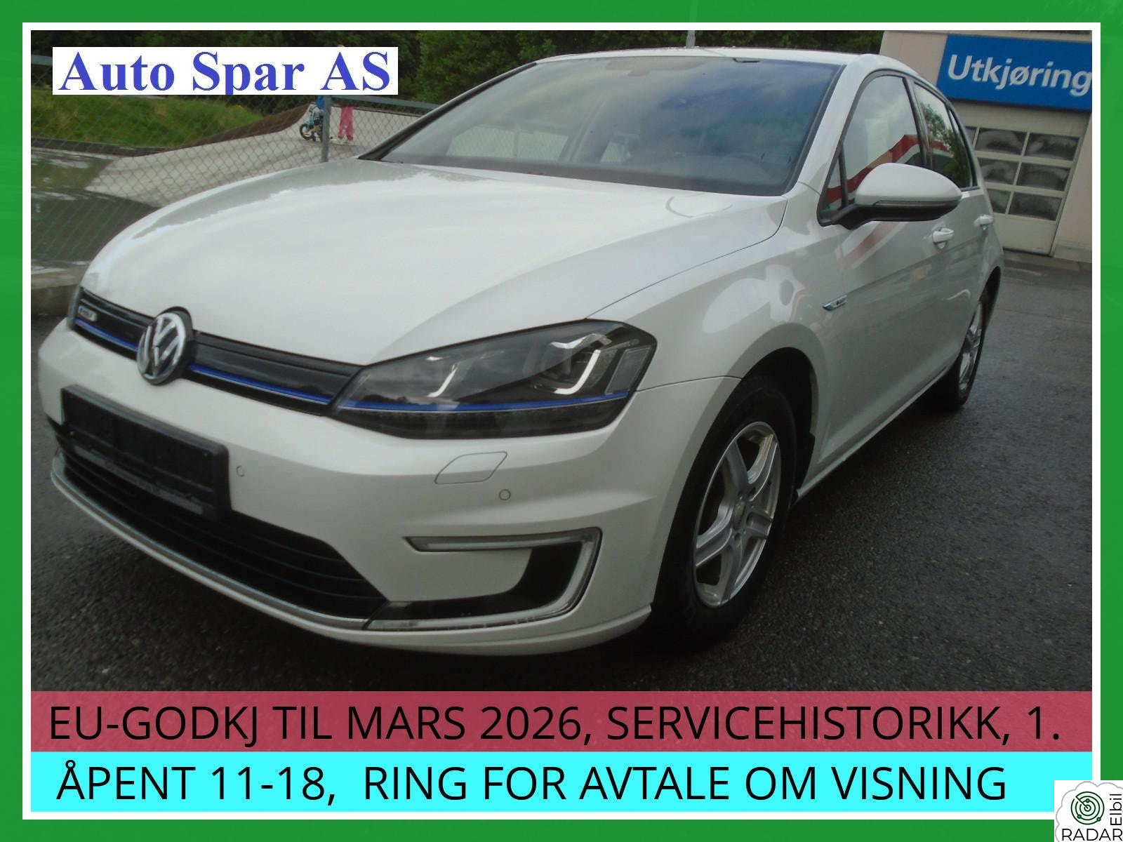 VOLKSWAGEN GOLF E-GOLF 116 HK NY I NORGE, NAVIGASJON, 6 MND GARANTI