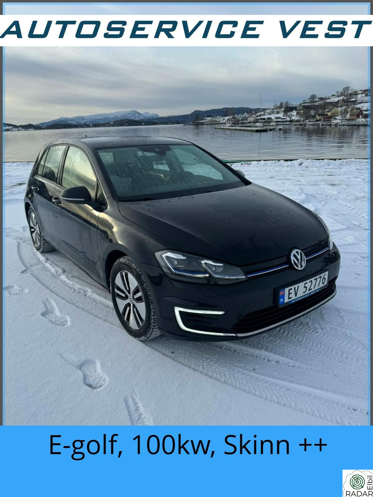 VOLKSWAGEN GOLF E-golf, 100kw, Skinn ++