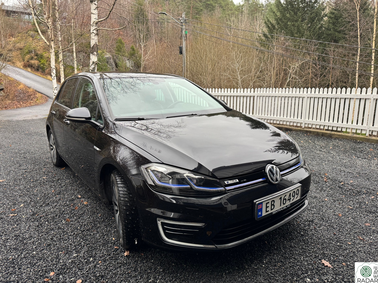 VOLKSWAGEN GOLF eGolf/sort/skinn/mørke ruter bak