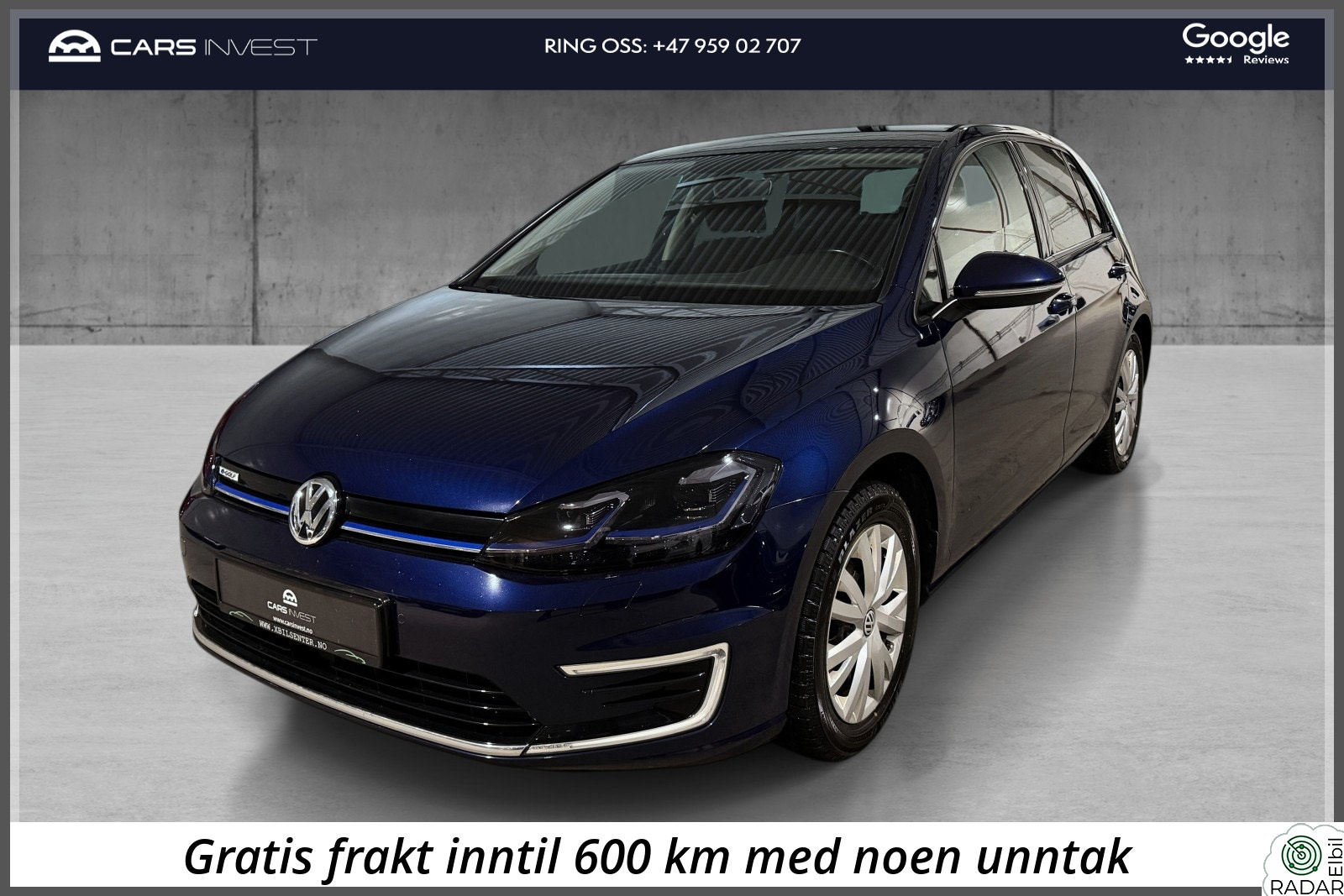 VOLKSWAGEN GOLF 136hk Varmepumpe|Carplay|Bluetooth|Storskjerm|Navi