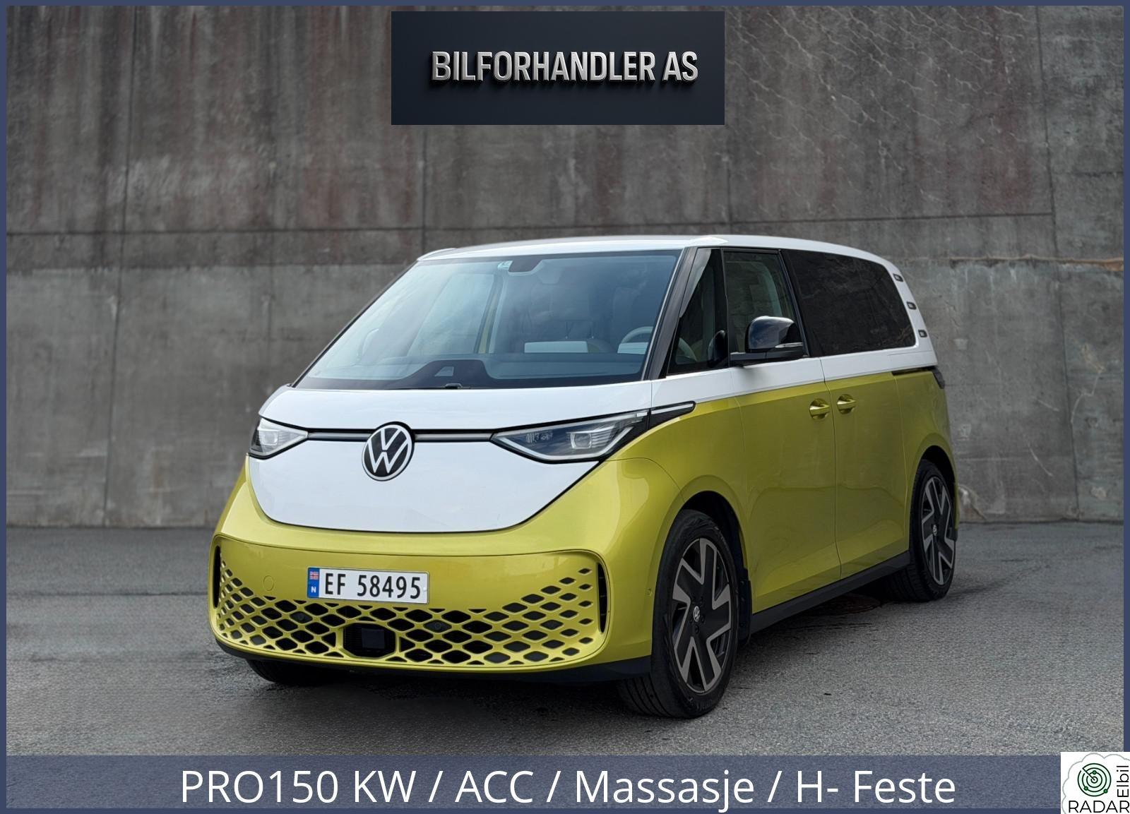 VOLKSWAGEN ID. BUZZ PRO 150 KW PRO150 KW / ACC / Massasje / H- Feste