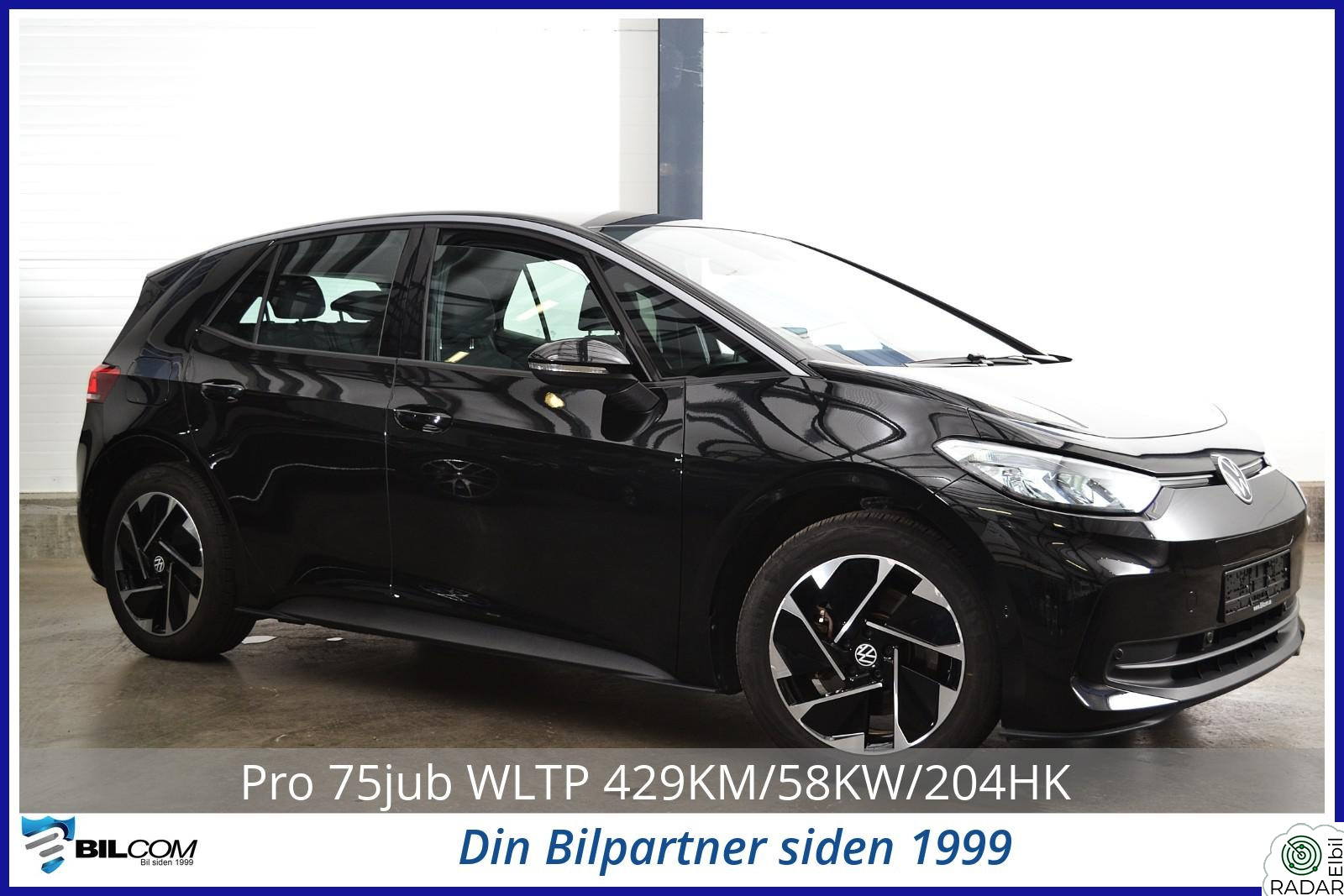 VOLKSWAGEN ID.3 PRO 150 KW PRO 150 KW Pro 75jub WLTP 429KM/58KW/204HK