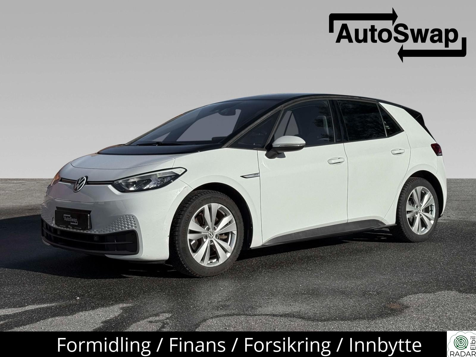 VOLKSWAGEN ID.3 PRO 150 KW PRO 204hk Performance. 422km/Norsk/Varmep/Parkssens/S+V