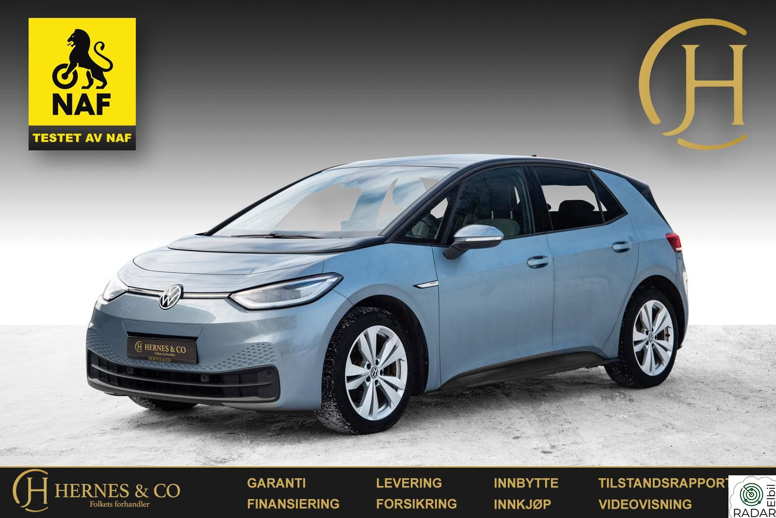 VOLKSWAGEN ID.3 PRO 150 KW PRO/NAF/Norsk/58kwh/204HK/Matrix/R.Kamera/ACC/S+V++