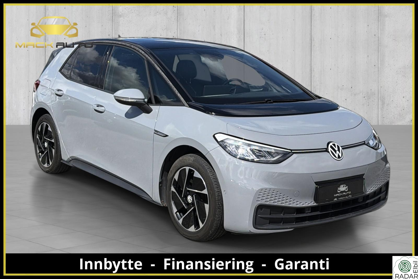 VOLKSWAGEN ID.3 PRO 150 KW PRO 58KWH 204HK / KEYLESS / CARPLAY / R.KAMERA / ACC