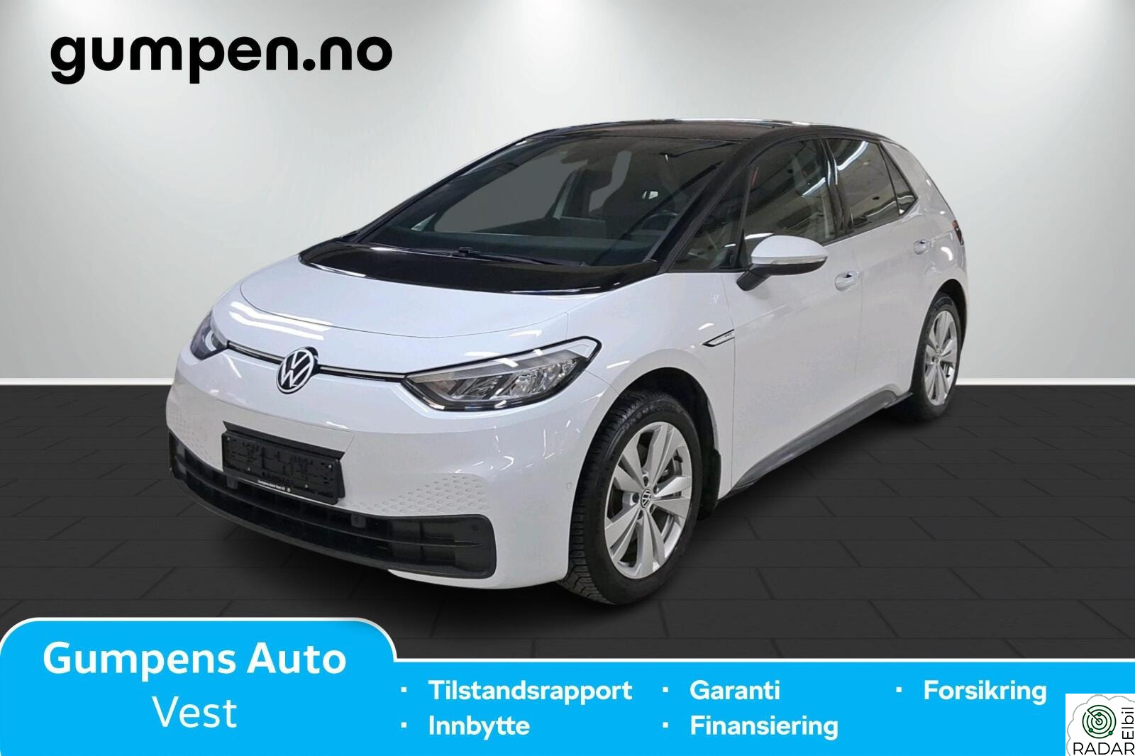VOLKSWAGEN ID.3 PRO 107 KW Sport 58kwh 145HK, TopSport el.stoler, ryggekamera ++