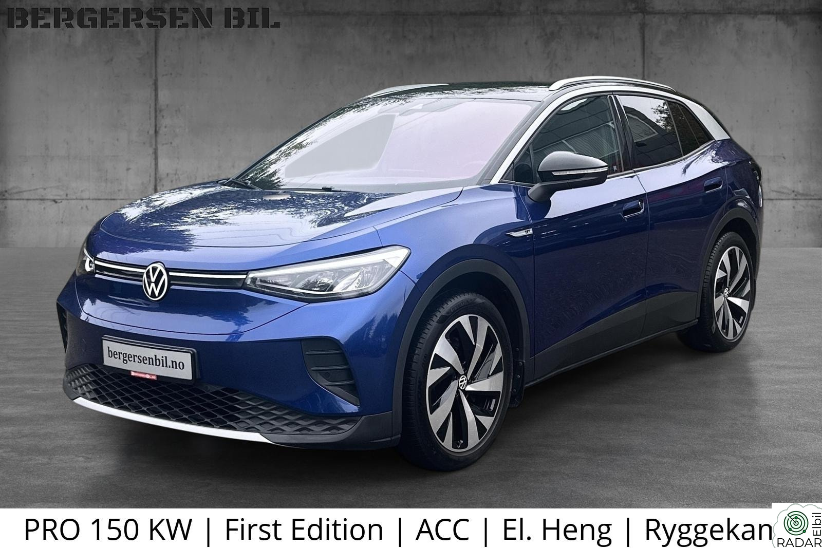 VOLKSWAGEN ID.4 PRO 150 KW PRO 150 KW | First Edition | ACC | El. Heng | Ryggeka |