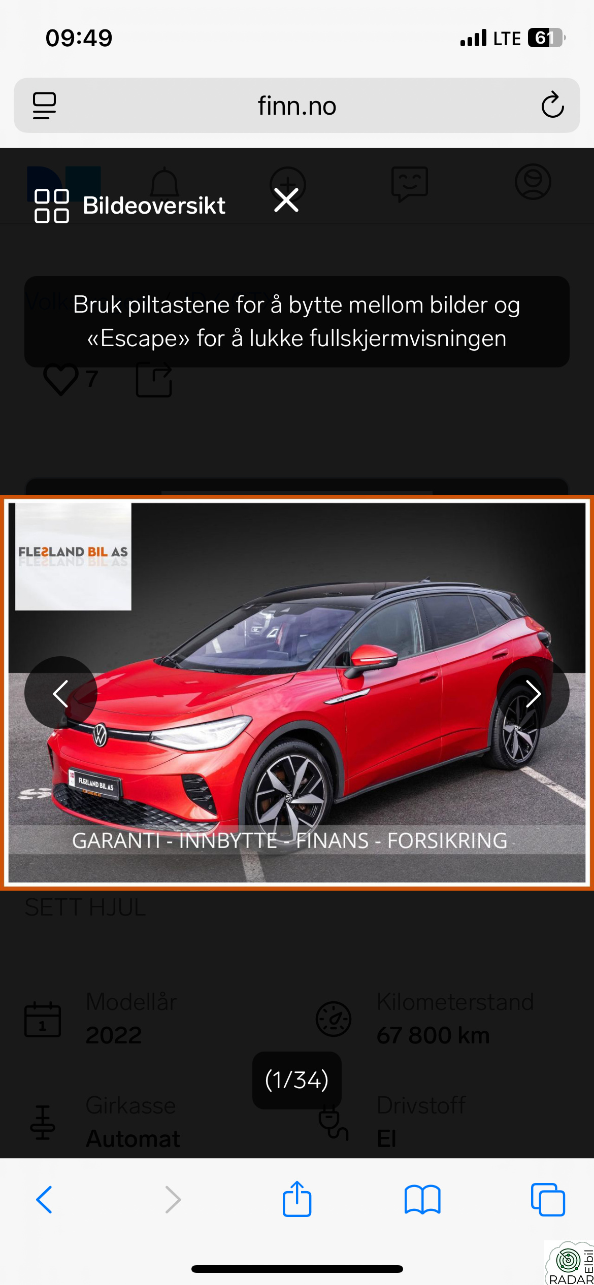 VOLKSWAGEN ID.4 GTX 220 KW 77kWh 299hk