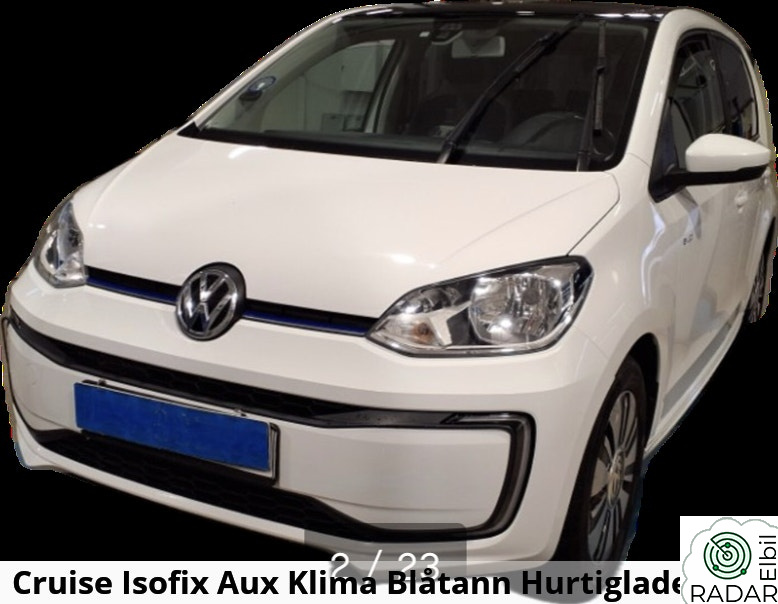 VOLKSWAGEN UP! Elektrisk 82HK Panorama R-kam V-Pumpe P-Sensor DAB Navi