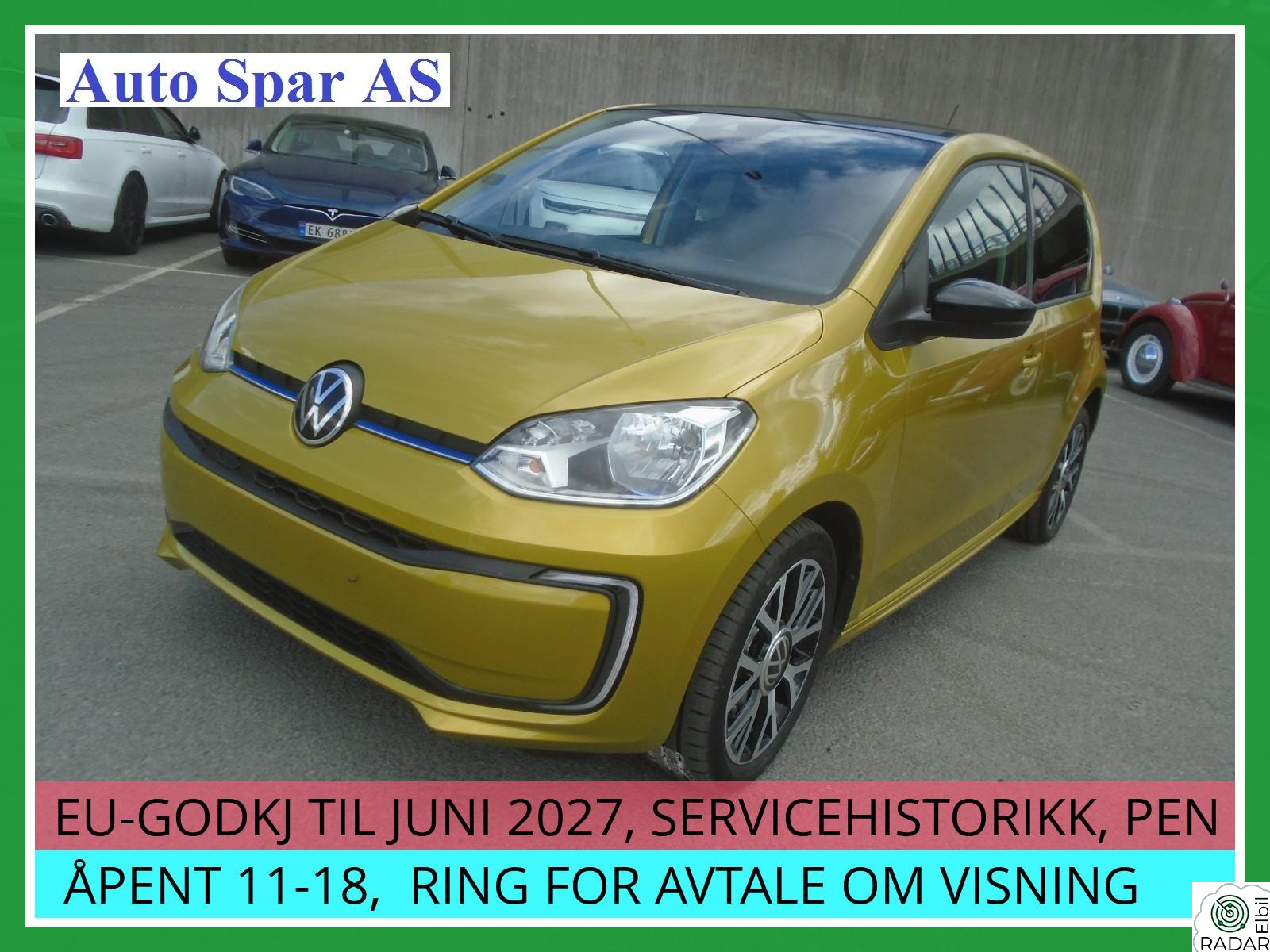 VOLKSWAGEN UP! LONG RANGE, 25 MIL, NY I NORGE, NYBILGARANTI, RYGGEKAM
