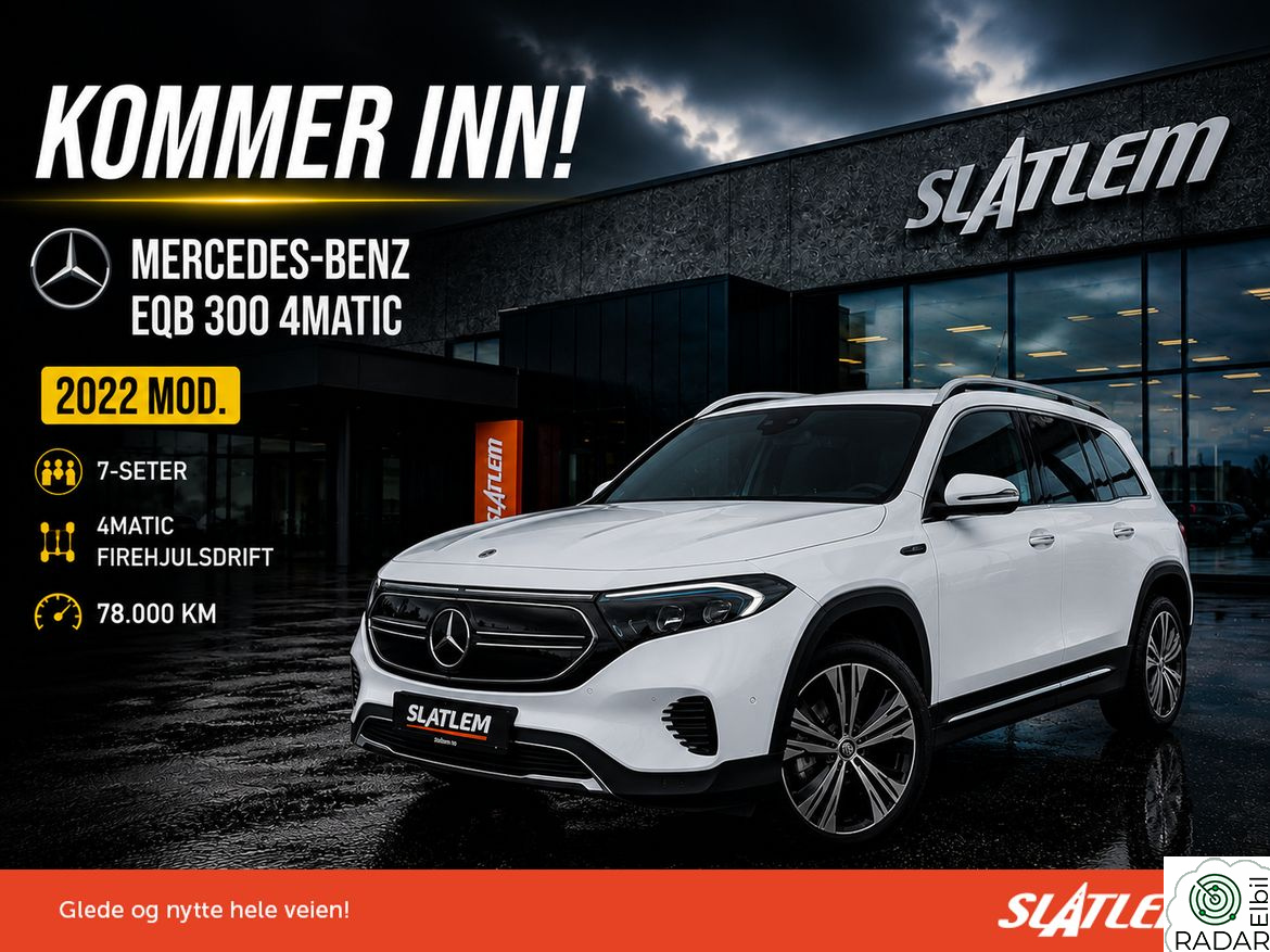 MERCEDES-BENZ EQB 300 4MATIC Panorama,rattvarme,7 seter,r-kamera++