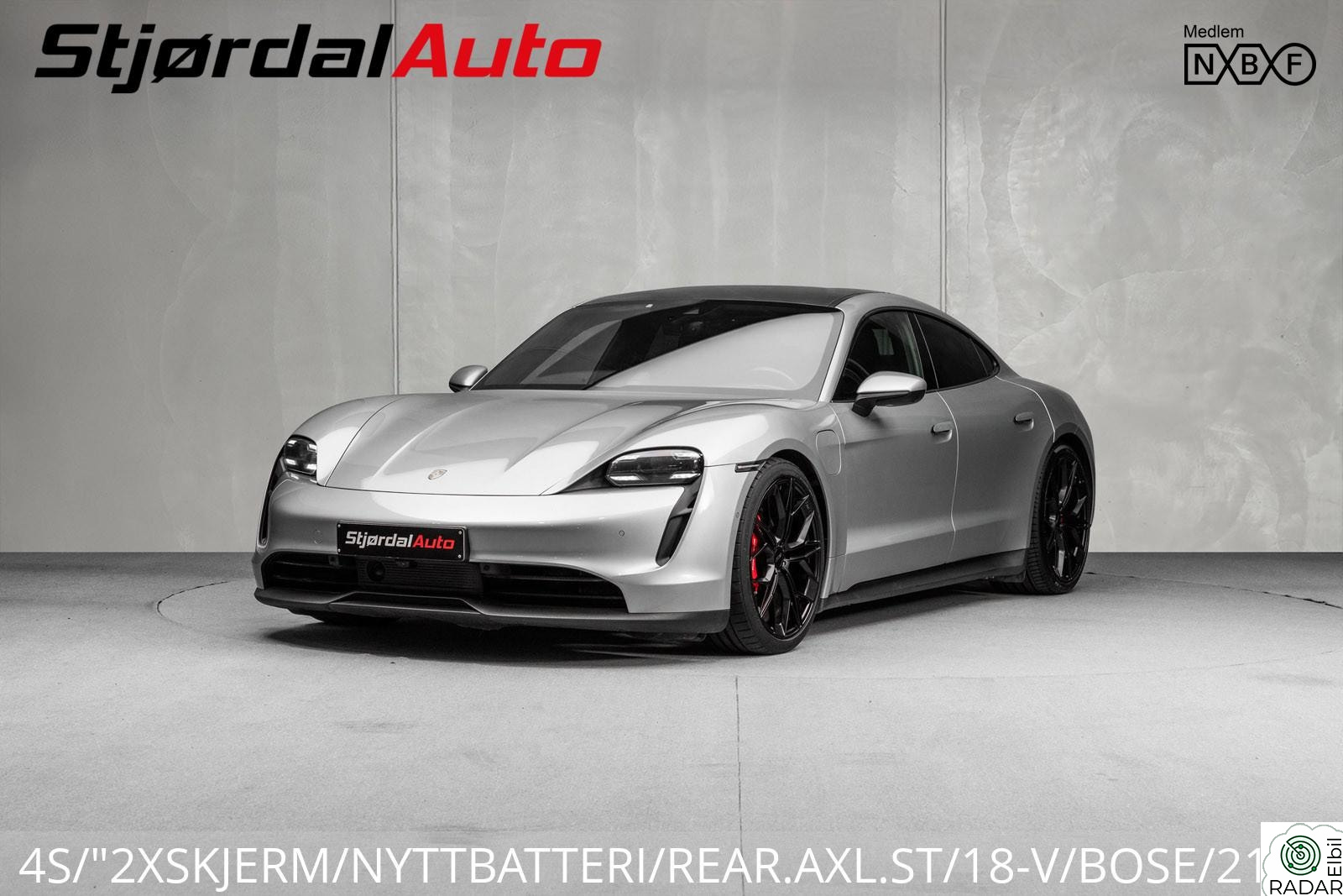 PORSCHE Taycan 4S 4S/2XSKJERM/REARAXL/MATRIX/18V/BOSE/21KITE