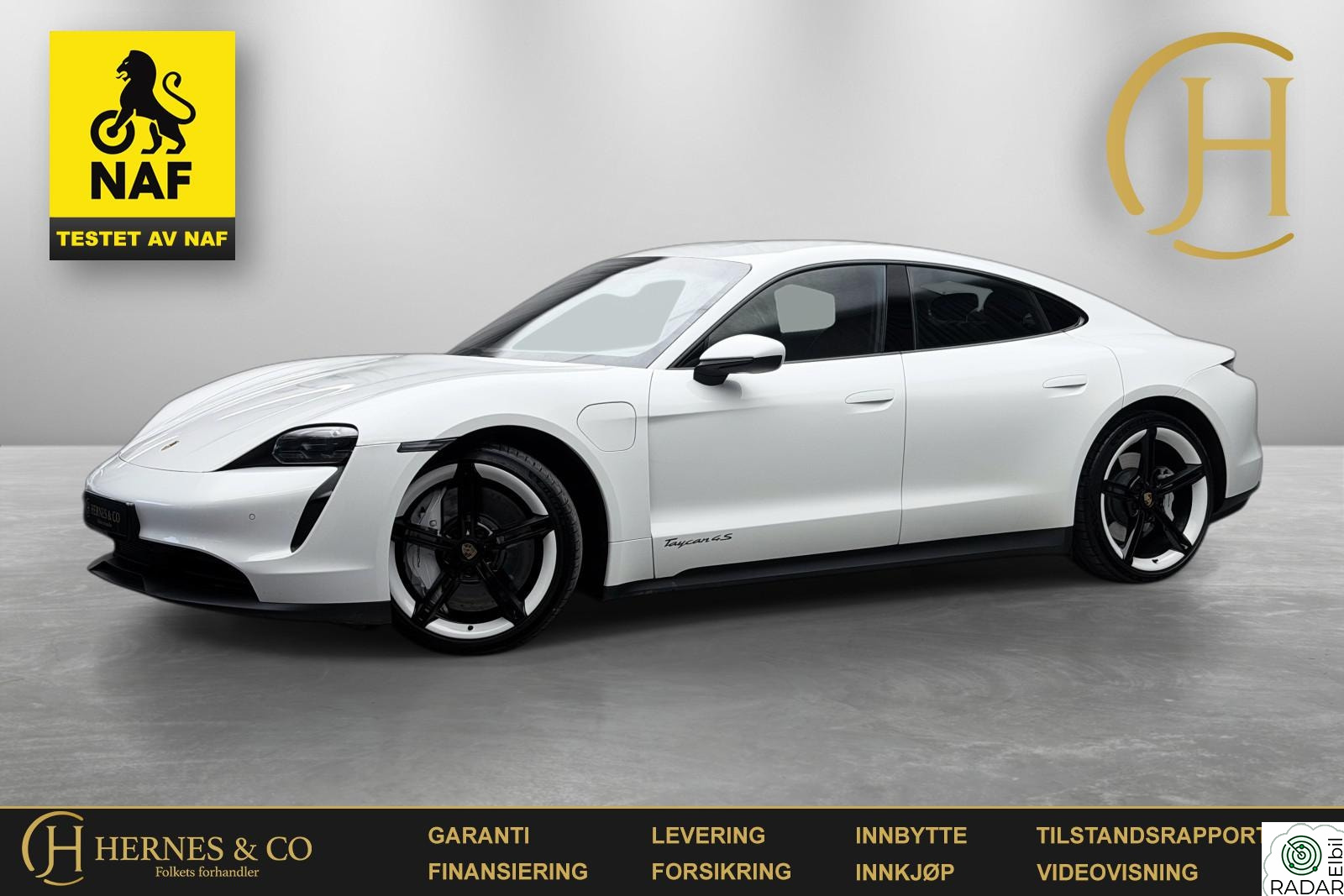 PORSCHE Taycan 4S S-Chrono/PBS/Acc/Bose/Rattvarme/R-kam/Passasjerskjerm/+