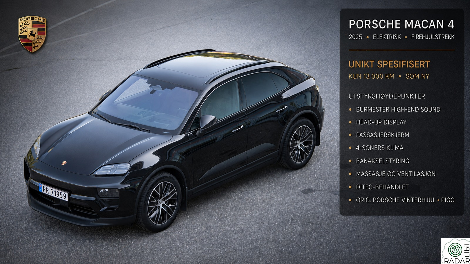PORSCHE Macan 4 Burmest. | HUD | Bakstyr | Mass + vent | P.skj | Skinn