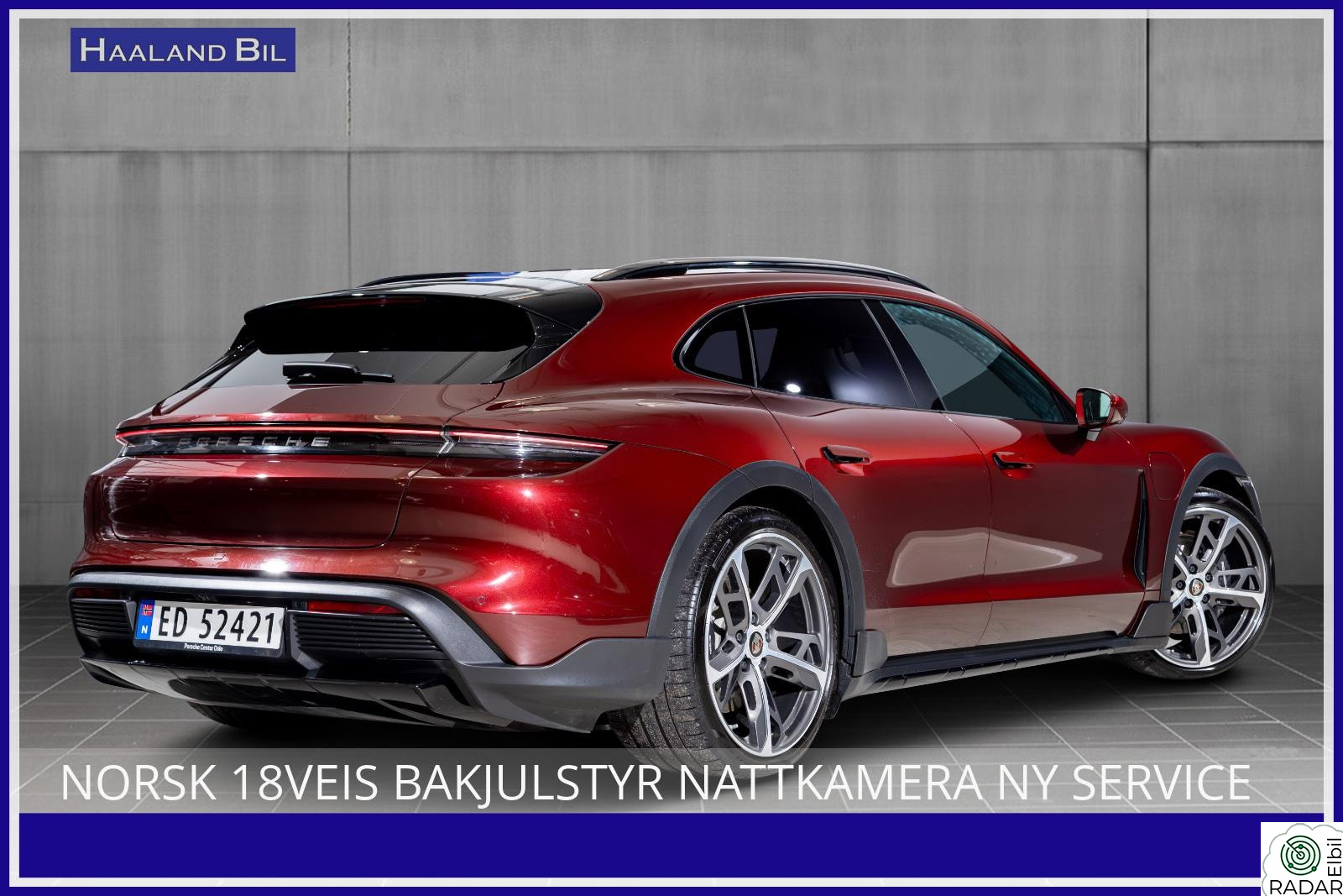 PORSCHE Taycan 4 NORSK 18VEIS BAKJULSTYR NATTKAMERA NY SERVICE