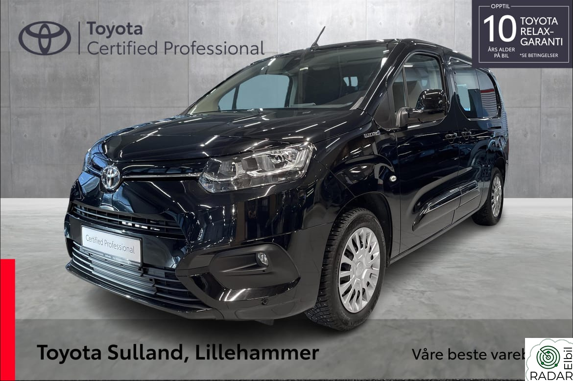 TOYOTA Proace City Electric COMFORT L2, TO SKYVEDØRER,, HENGERFESTE, TRE SETER++