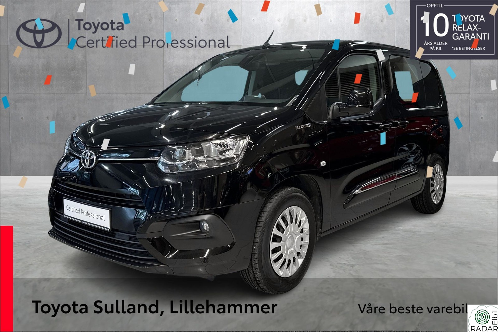 TOYOTA Proace City Electric NYE SOMMERDEKK, TILHENGERFESTE,VELHOLDT, RENTEKAMPANJE