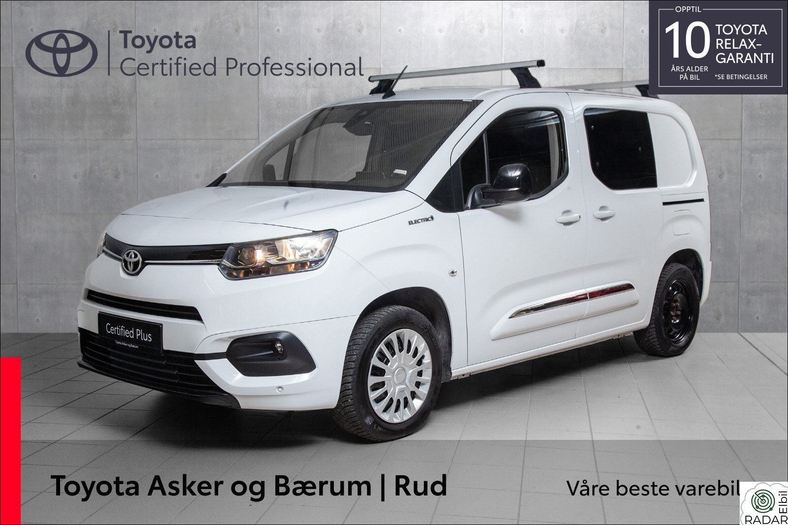 TOYOTA Proace City Electric Electric 50 kWt Comfort L1 Ryggekamera Hengerfeste
