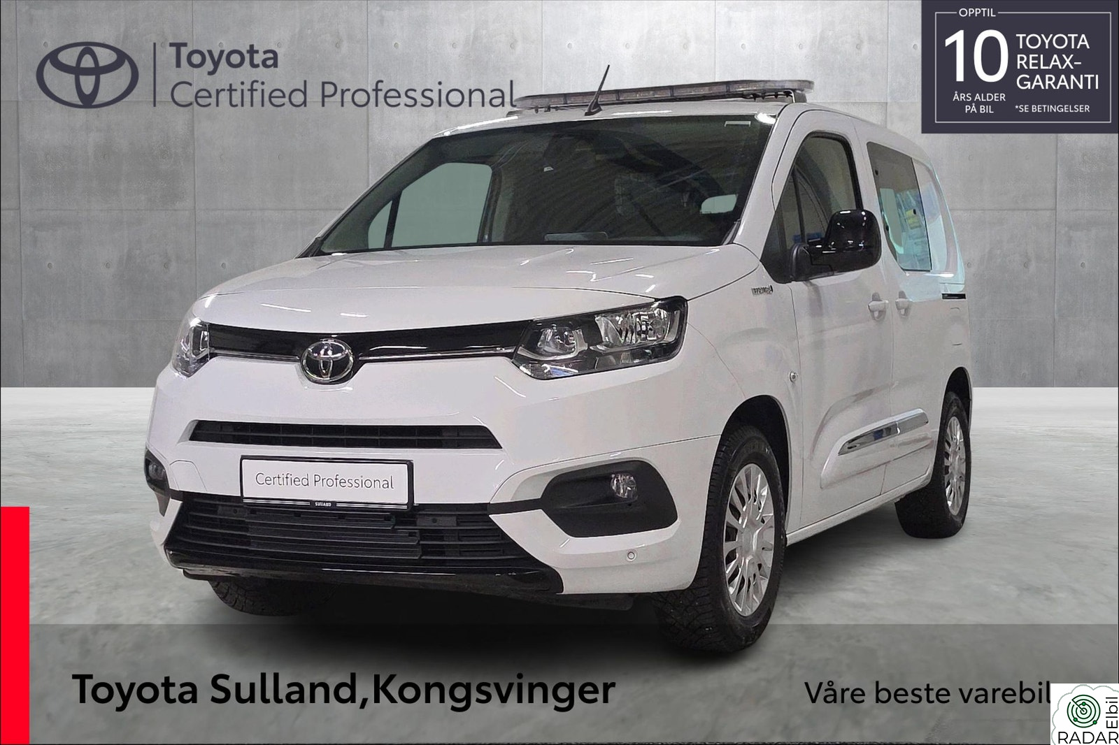 TOYOTA Proace City Electric Comfort I Kort (L1) I 2 skyvedører I
