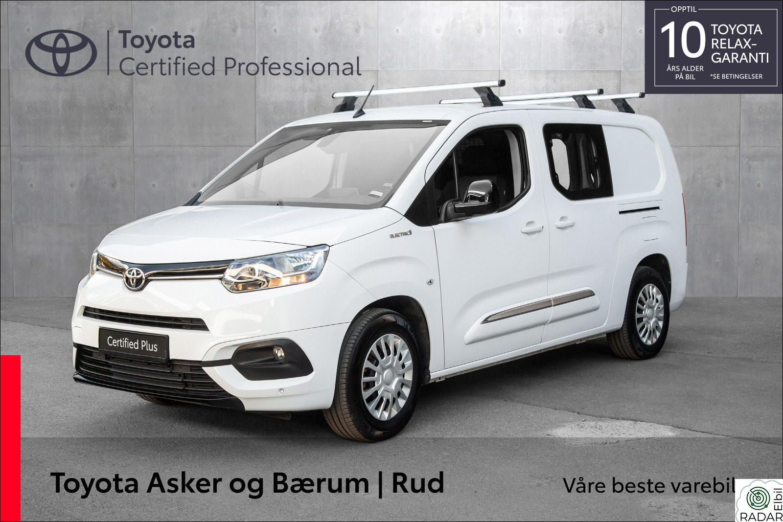 TOYOTA Proace City Electric Electric 50 kWt Comfort L2 Takstativ og tilhengerfeste