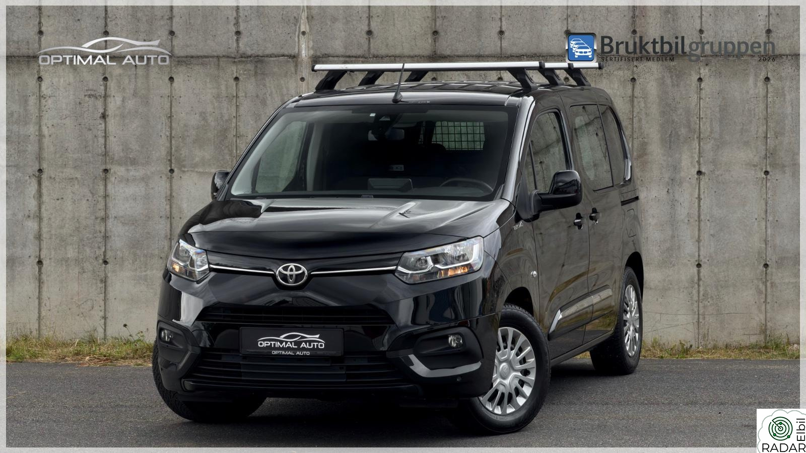 TOYOTA Proace City Electric Comfort 50 kWh/136HK/Skyvedører /Takstativ/2 hjulsett/+