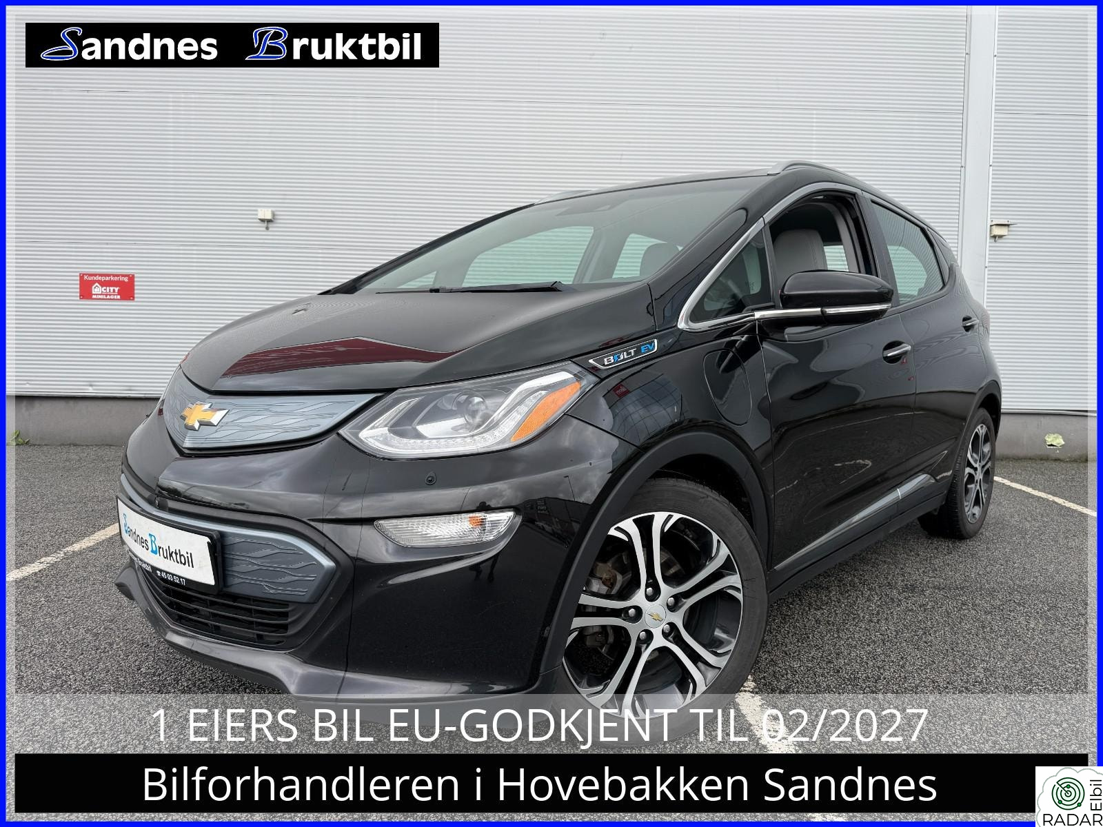 CHEVROLET Bolt EV PREMIER 64 KWH SKINN,BOSE,CRUISE,TLF,KAMERA,VARME RATT