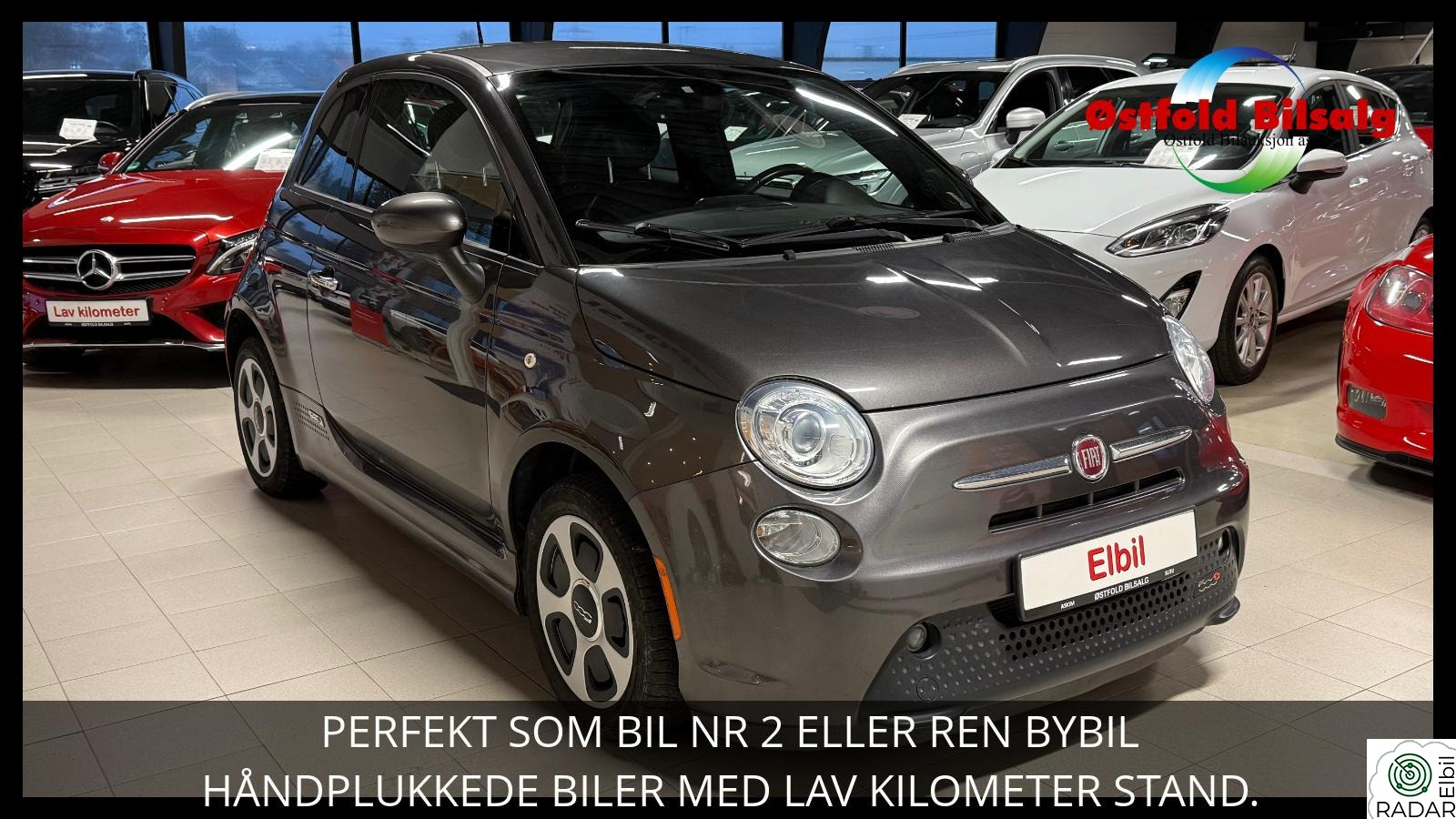 FIAT 500E e DELSKINN CRUISE BLUETOOTH NAVIGASJON NY SERVICE AUX