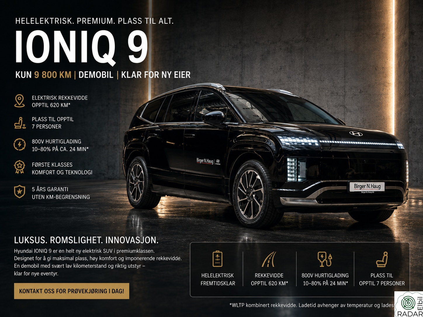HYUNDAI IONIQ 9 UKENS KUPP! Demobil - Long Range AWD Calligraphy 7s