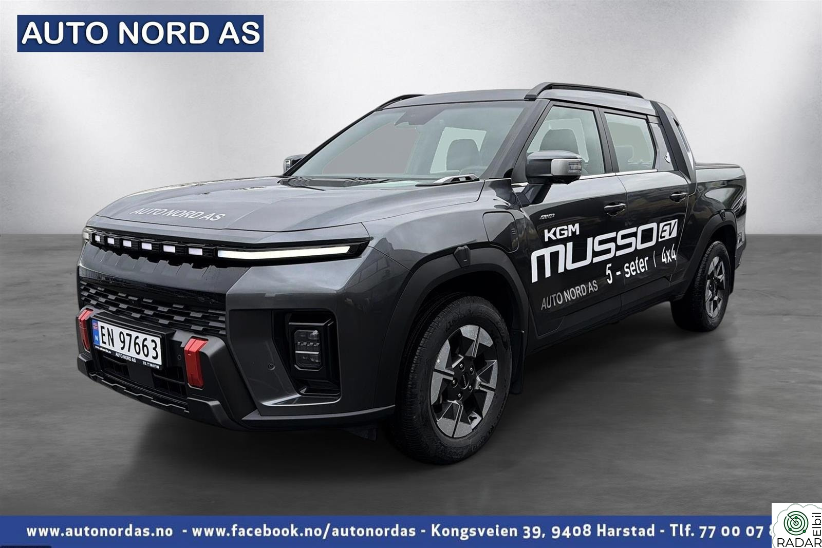 KG MOBILITY MUSSO EV 4x4,5-seter,hengerfeste 7 år garanti