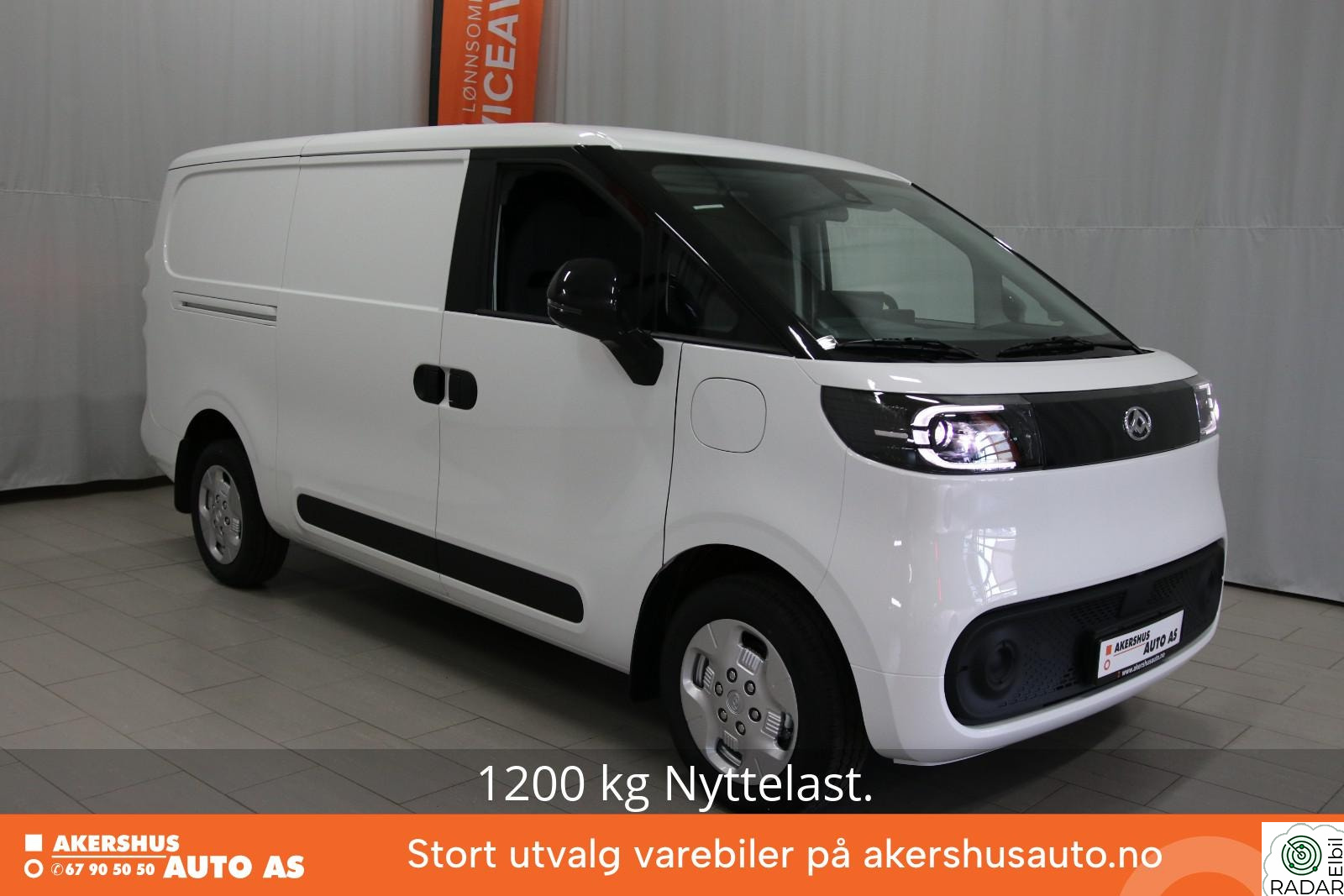 MAXUS eDELIVER 5 339km WLTP. 6,6m3. 2 Skyvedører. Nto kr 358.533.-